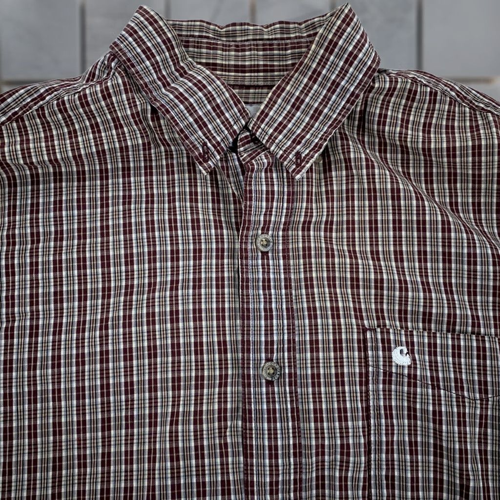 Carhartt Carhartt Shirt Mens XL Plaid Button Up Short Sleeve Workwear Outdoors Red S206 PRT Size US XL / EU 56 / 4 - 1 Thumbnail