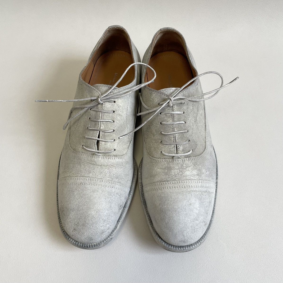 Maison Margiela ‘Painted White Suede’ Derby Shoes Size US 8 / EU 41 - 7 Thumbnail