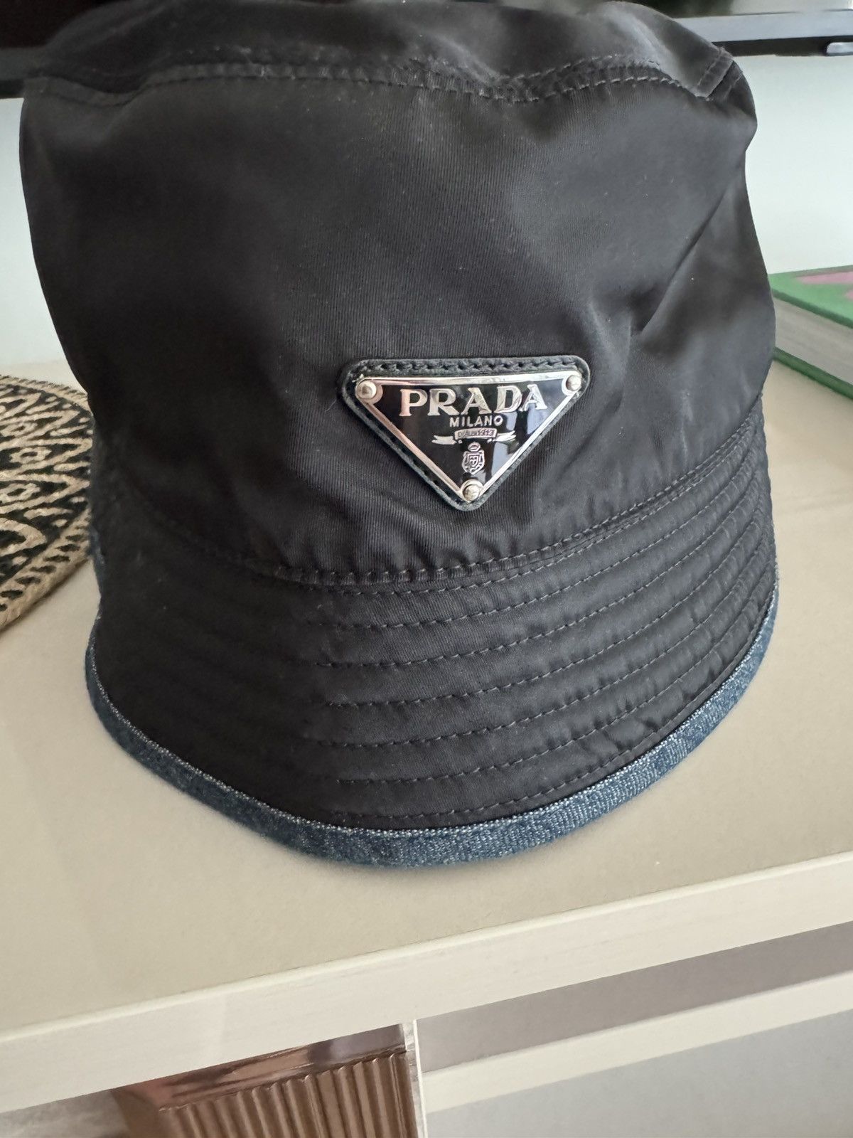 Reversable Denim and black Bucket hat