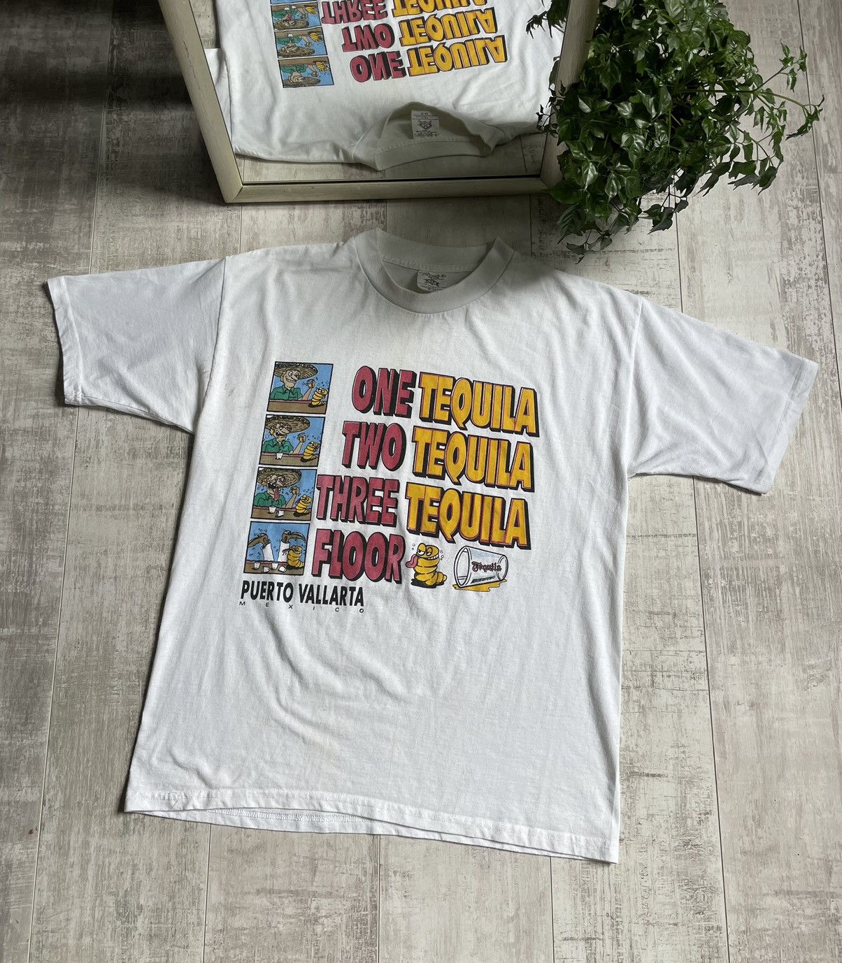 Other Vintage Y2K Humor One Tequila Two Tequila T-Shirt 90’s RARE Size US XL / EU 56 / 4 - 1 Thumbnail