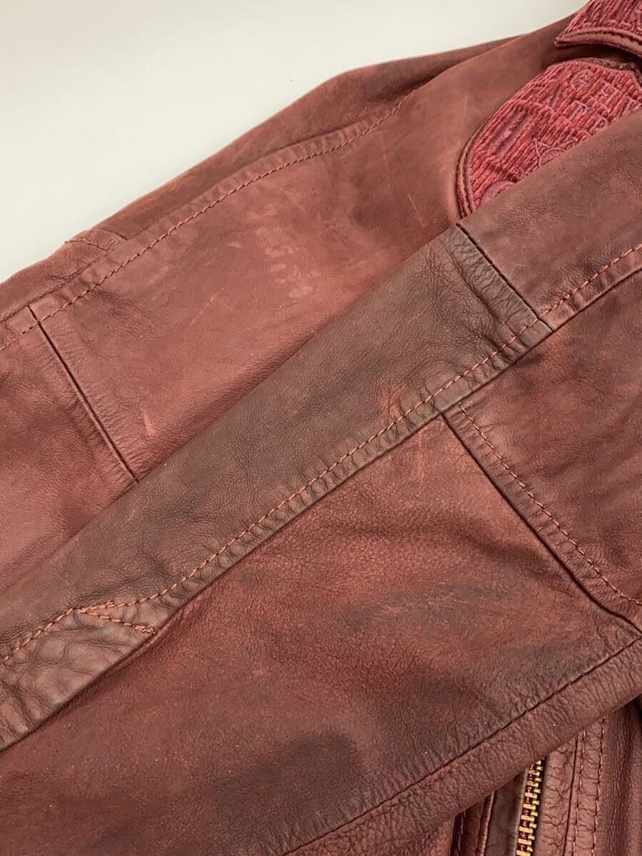 Avirex Avirex Plain Goat Leather Jacket Blouson Bordeaux Size US L / EU 52-54 / 3 - 7 Thumbnail