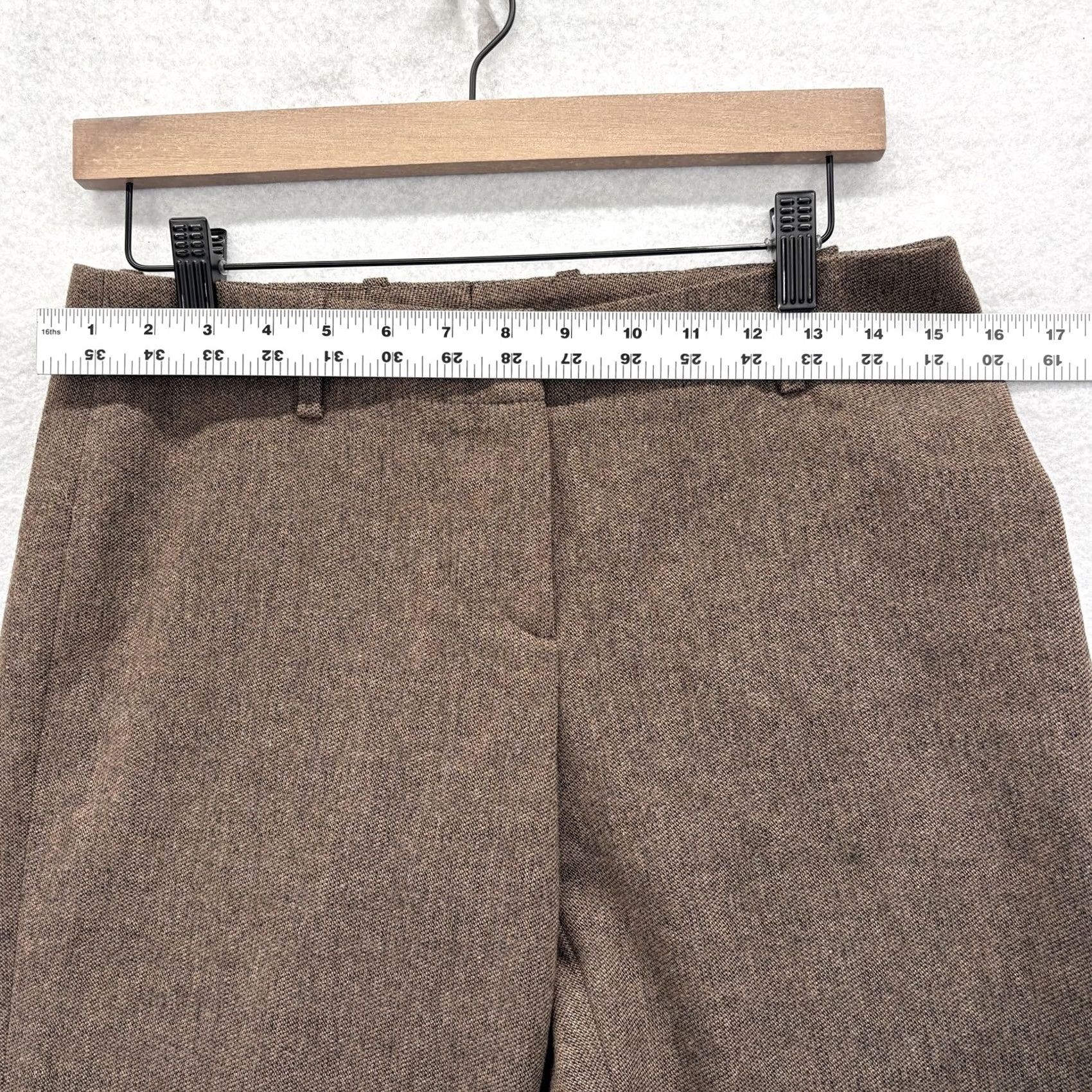 Hugo Boss Hugo Boss Wool Tweed Dress Pants Womens 6 Brown Lined Bootcut Workwear Career Botton Zip Flat Front Pockets Solid Wool Blend Business Women Mens? Size 28" / US 6 / IT 42 - 6 Thumbnail