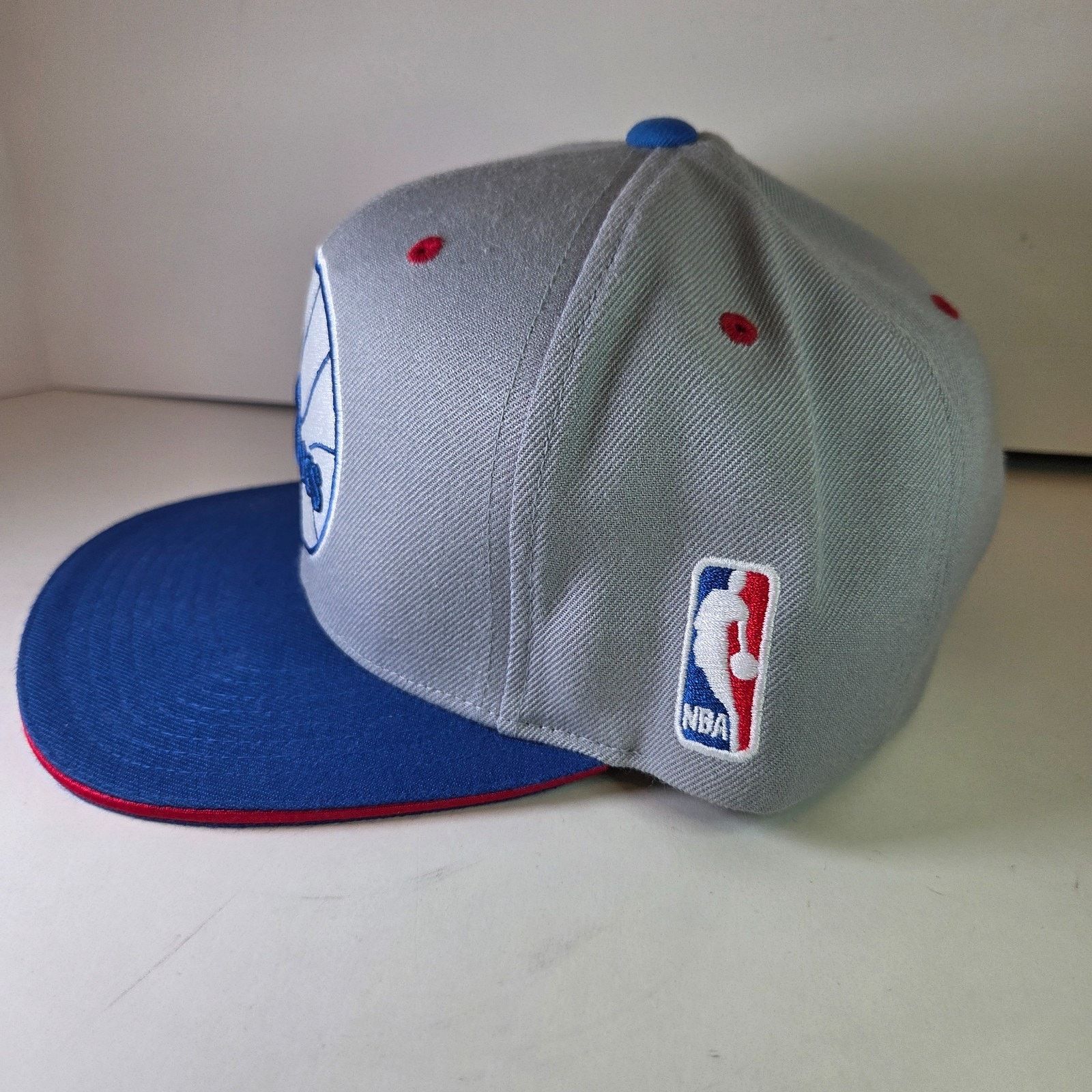 Mitchell & Ness Philadelphia 76ers Mitchell & Ness Snapback Hat Gray & Blue Size ONE SIZE - 2 Thumbnail