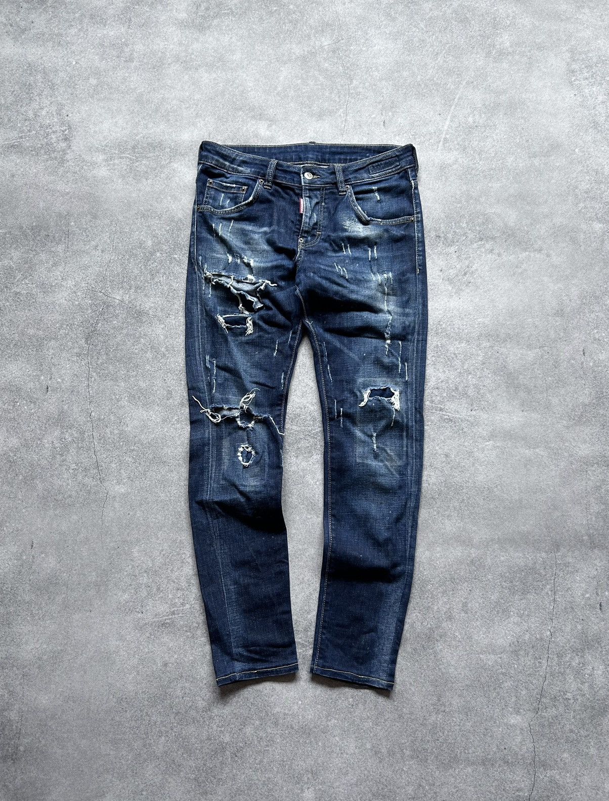 Dsquared2 Dsquared2 rare distressed denim skinny drip jeans Size US 31 - 1 Thumbnail