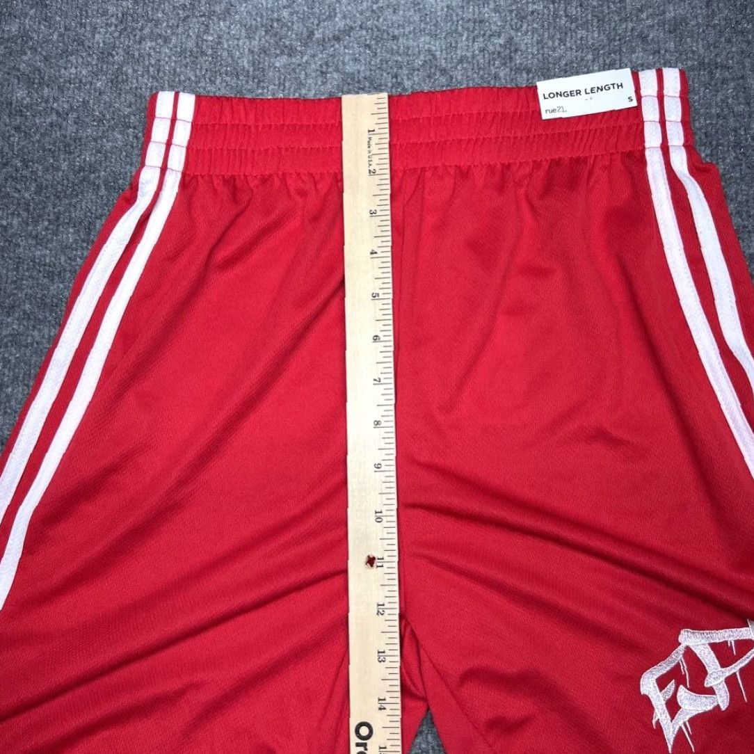 Vintage Rue21 Athletic Shorts Womens S Red Pull On Stretch Epic Stripe Longer Length New Size 28" / US 6 / IT 42 - 3 Thumbnail