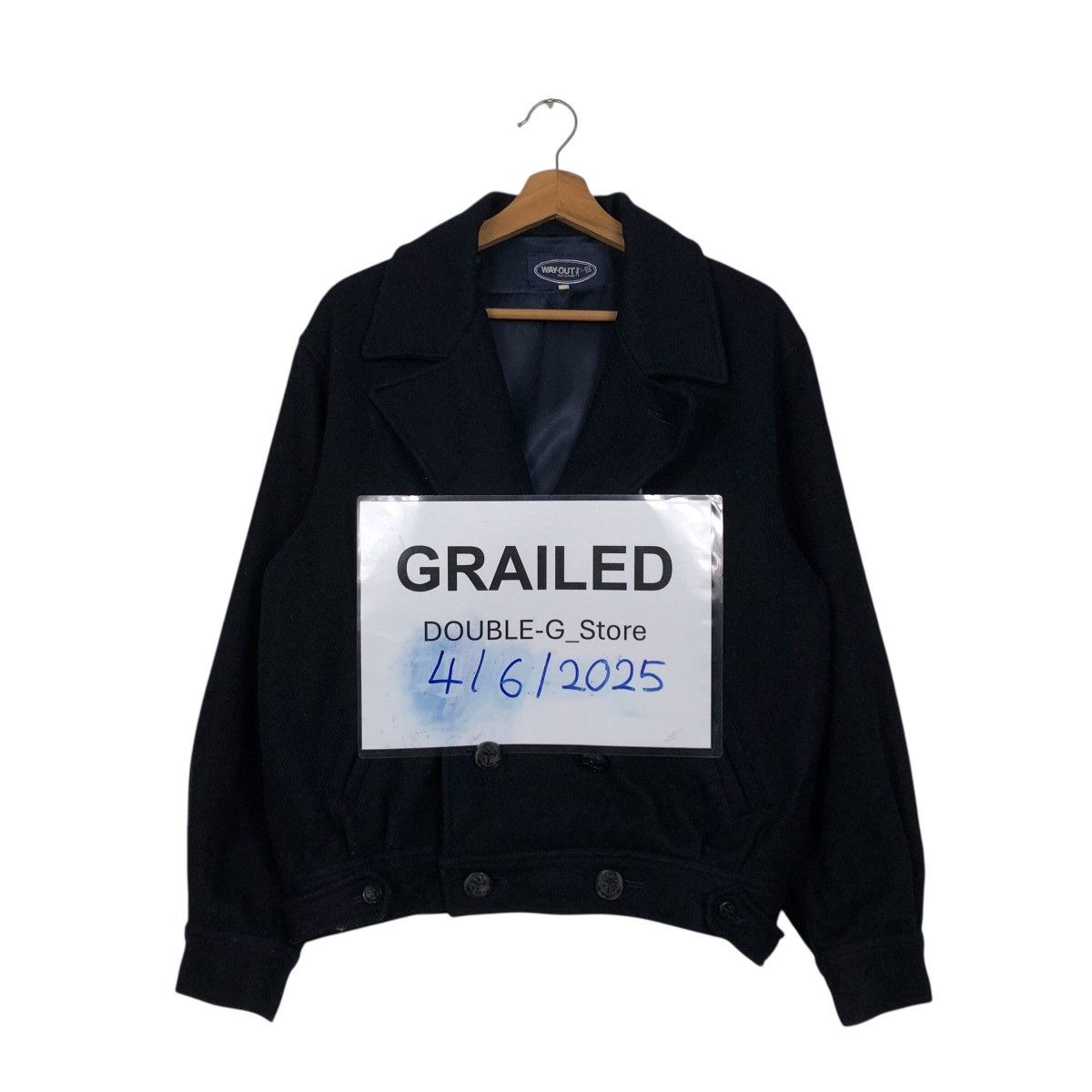 Japanese Brand × Vintage 📌Rich Blue Vintage Wool Bomber Jacket Way Out Double Breast Size US M / EU 48-50 / 2 - 1 Thumbnail