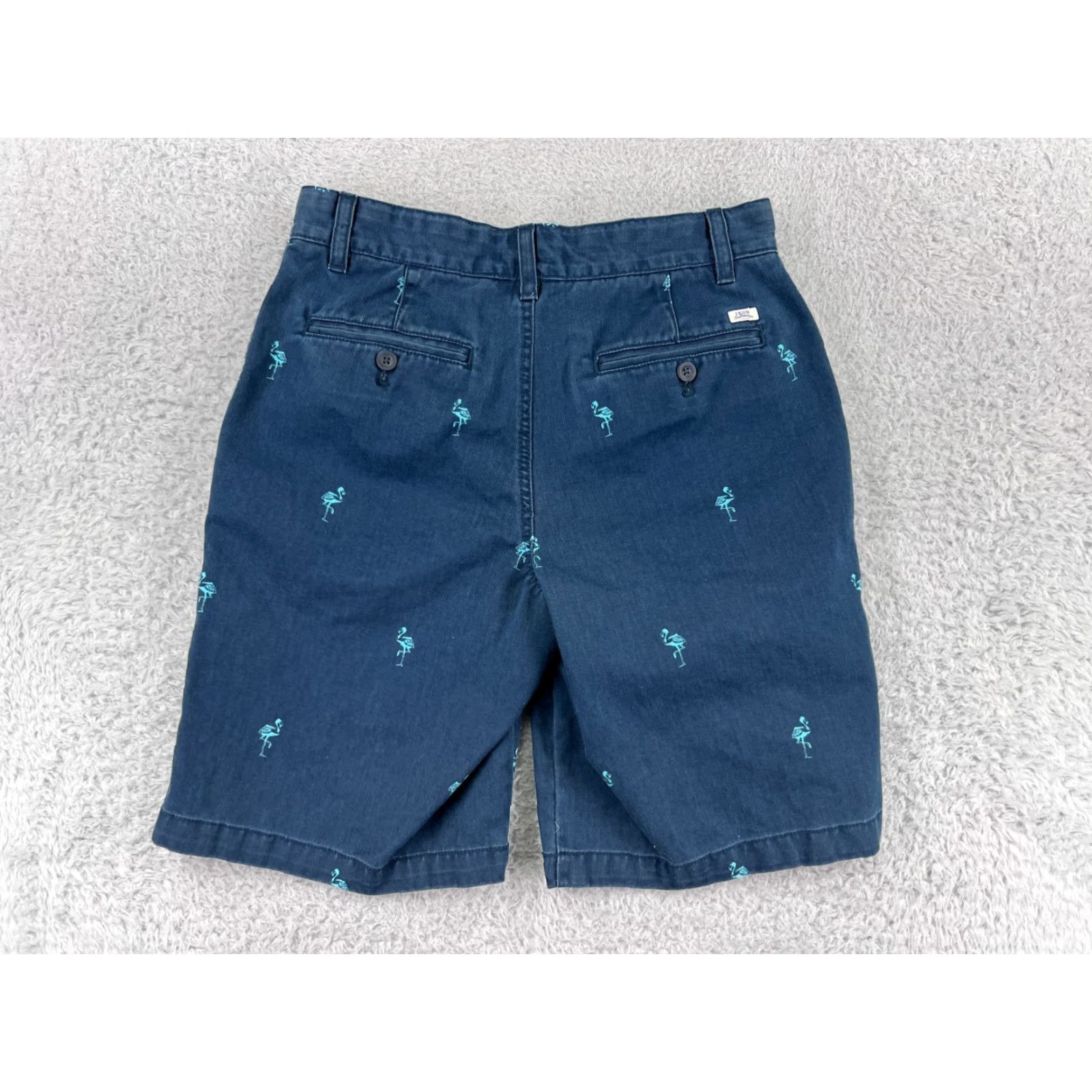 Izod IZOD Mens Shorts 30 Blue Flamingo All Over Print Chino Cotton Golf Wear Adult Regular 30 Blue Flamingo Pattern Mens Size US 30 / EU 46 - 2 Thumbnail