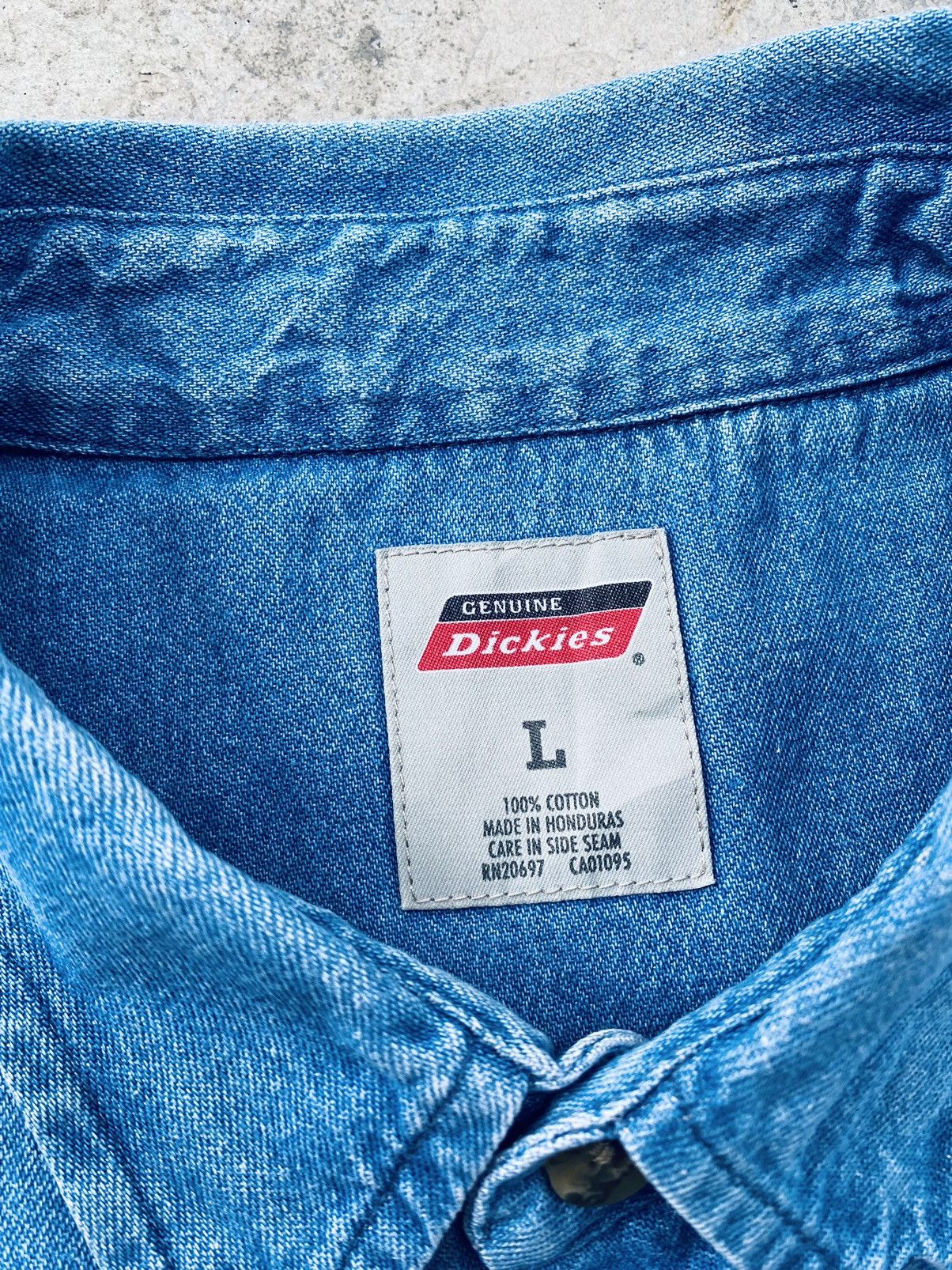 Dickies Vintage Dickies Distressed Denim Shirt Size US L / EU 52-54 / 3 - 6 Thumbnail