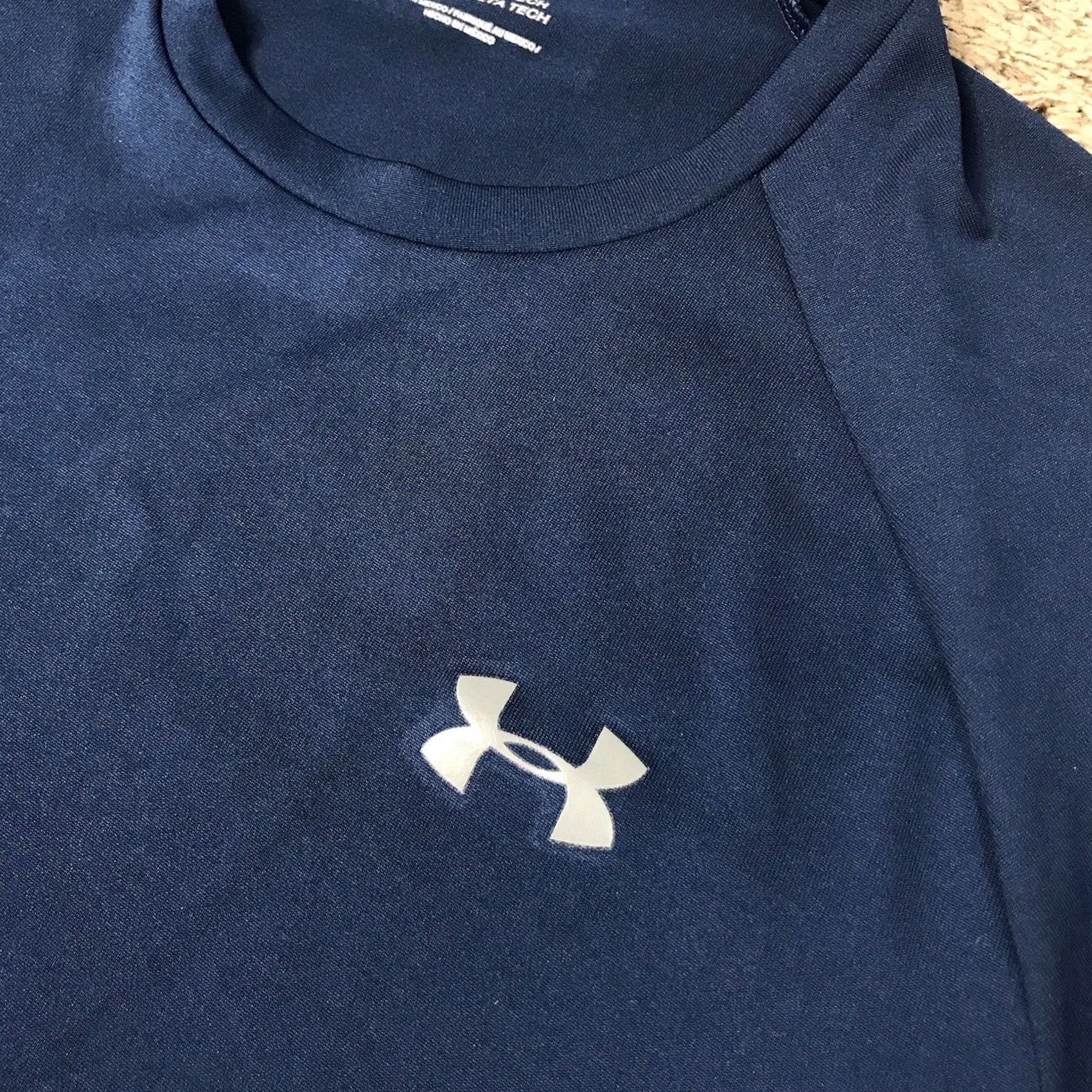Under Armour Under Armour The Tech Tee Activewear T-Shirt Mens Medium Breathable Lightweight Stretch Blue Logo Short Sleeve Crew Neck Tee Size US M / EU 48-50 / 2 - 5 Thumbnail