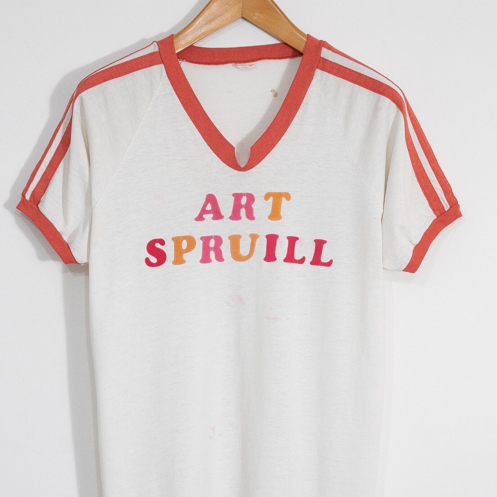 Vintage Vintage 80s Art Spruill Ringer T Shirt M - Army Distressed Size US M / EU 48-50 / 2 - 2 Thumbnail