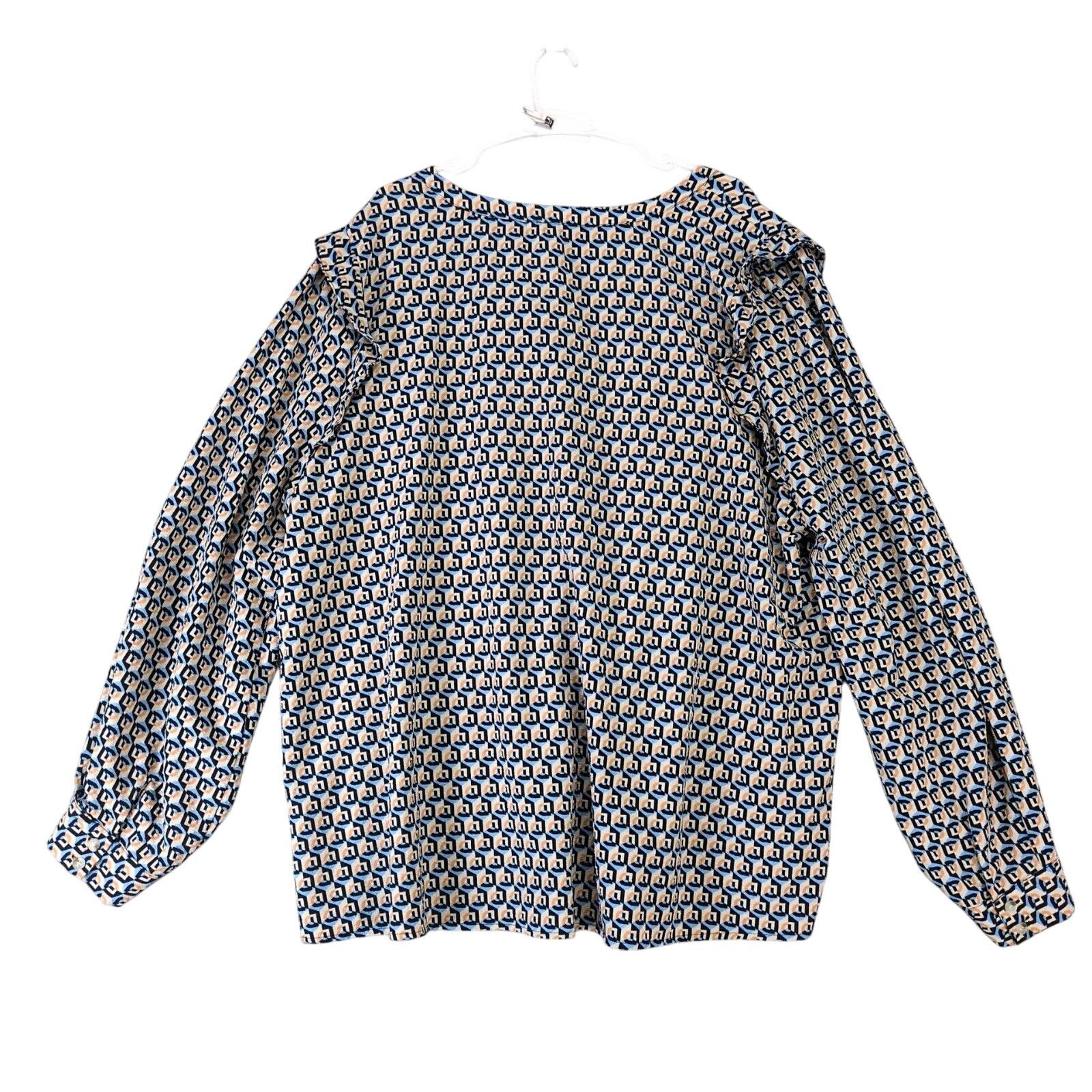 Other Cotton Bleu Geometric Tunic Top Women's Plus Sz 3X Puff Slv Size 3XL / US 20-22 - 2 Thumbnail