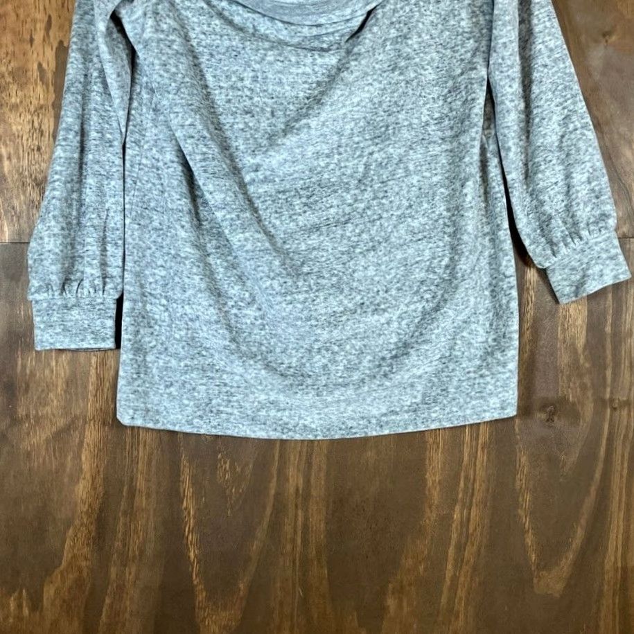 Loft LOFT Womens Sweater Heathered Gray Cowl Neck Soft Pullover Cotton Blend M Size M / US 6-8 / IT 42-44 - 3 Thumbnail