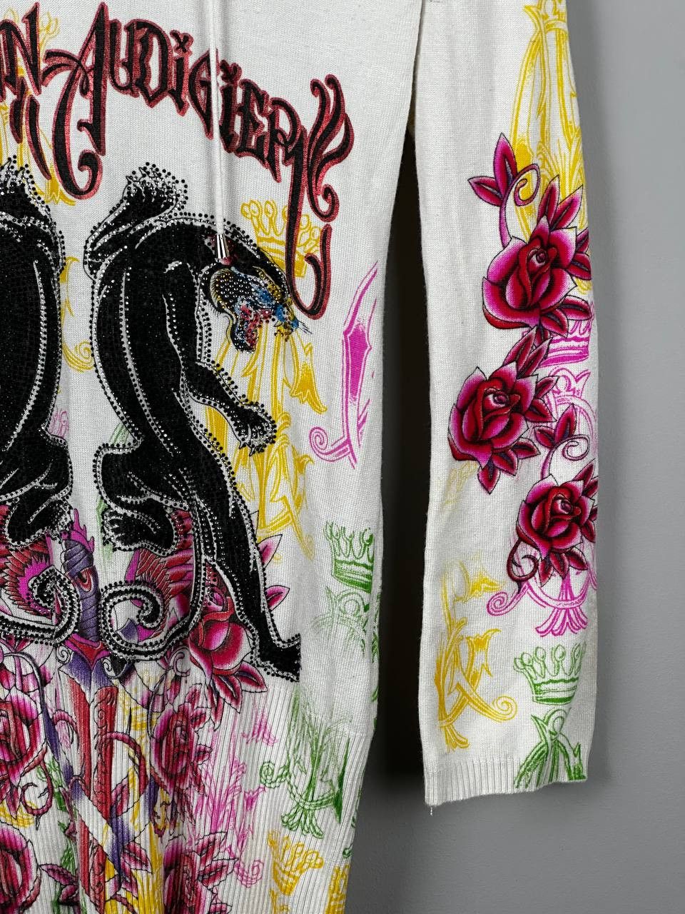 Christian Audigier Christian Audigier Avant Garde Y2K Rhinestone Hoodie Size L / US 10 / IT 46 - 5 Thumbnail