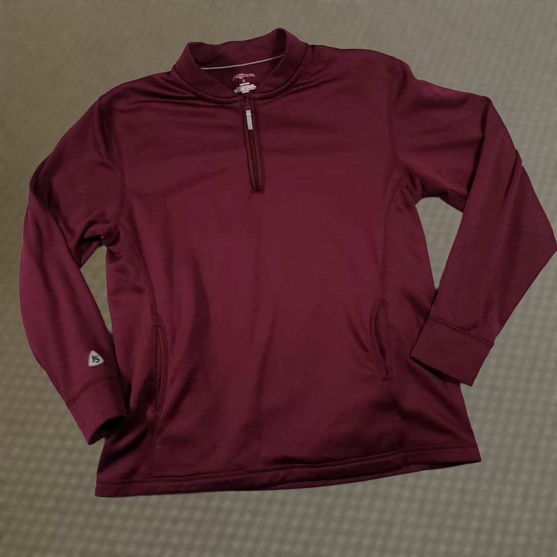 Jansport VINTAGE Jansport 1/4 Zip Pullover Sweatshirt Fleece Burgundy Mens L 90s Sweatshirt Size US M / EU 48-50 / 2 - 1 Thumbnail