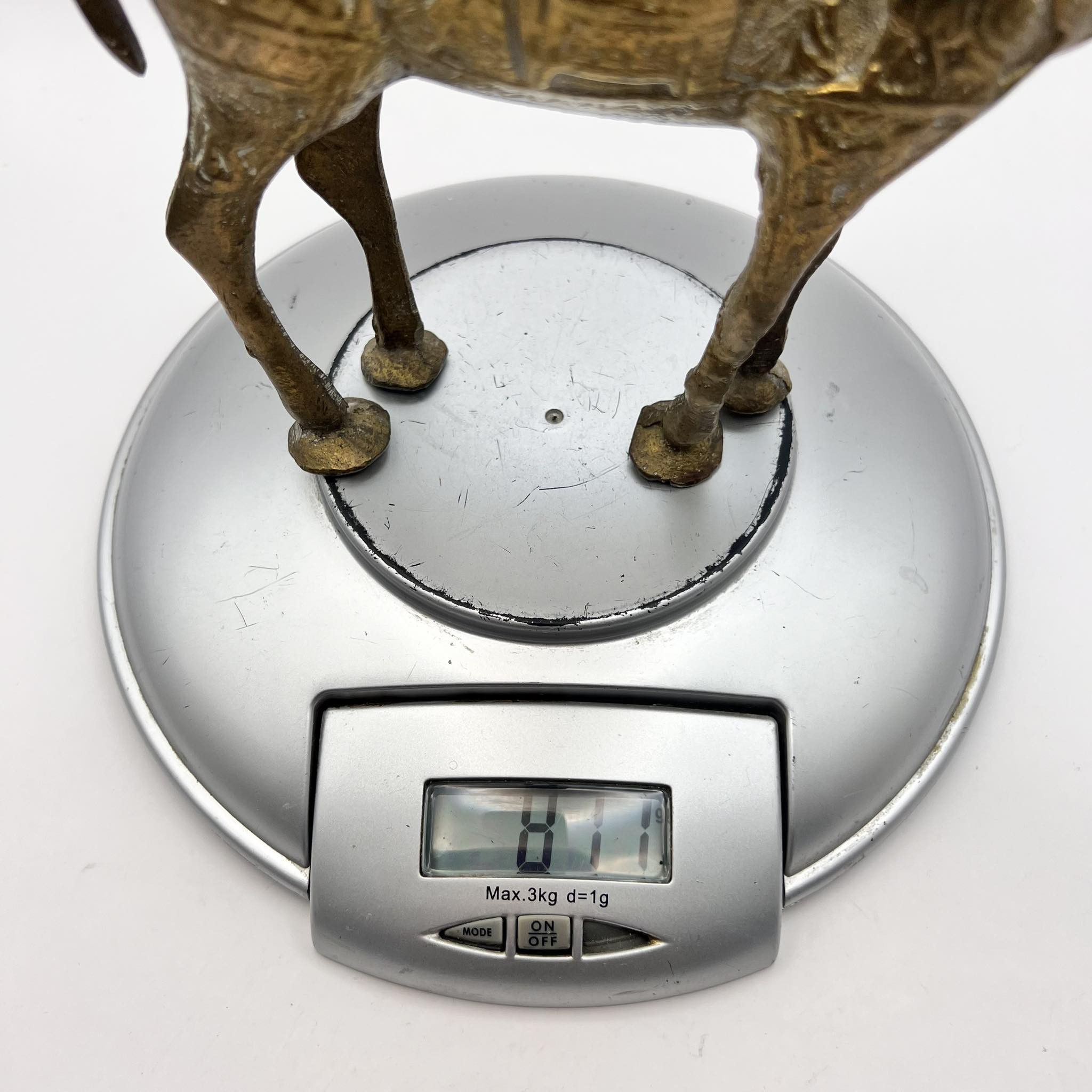 Vintage Large Vintage Brass Egyptian Etched Figure Statue Camel Home Size ONE SIZE - 2 Thumbnail
