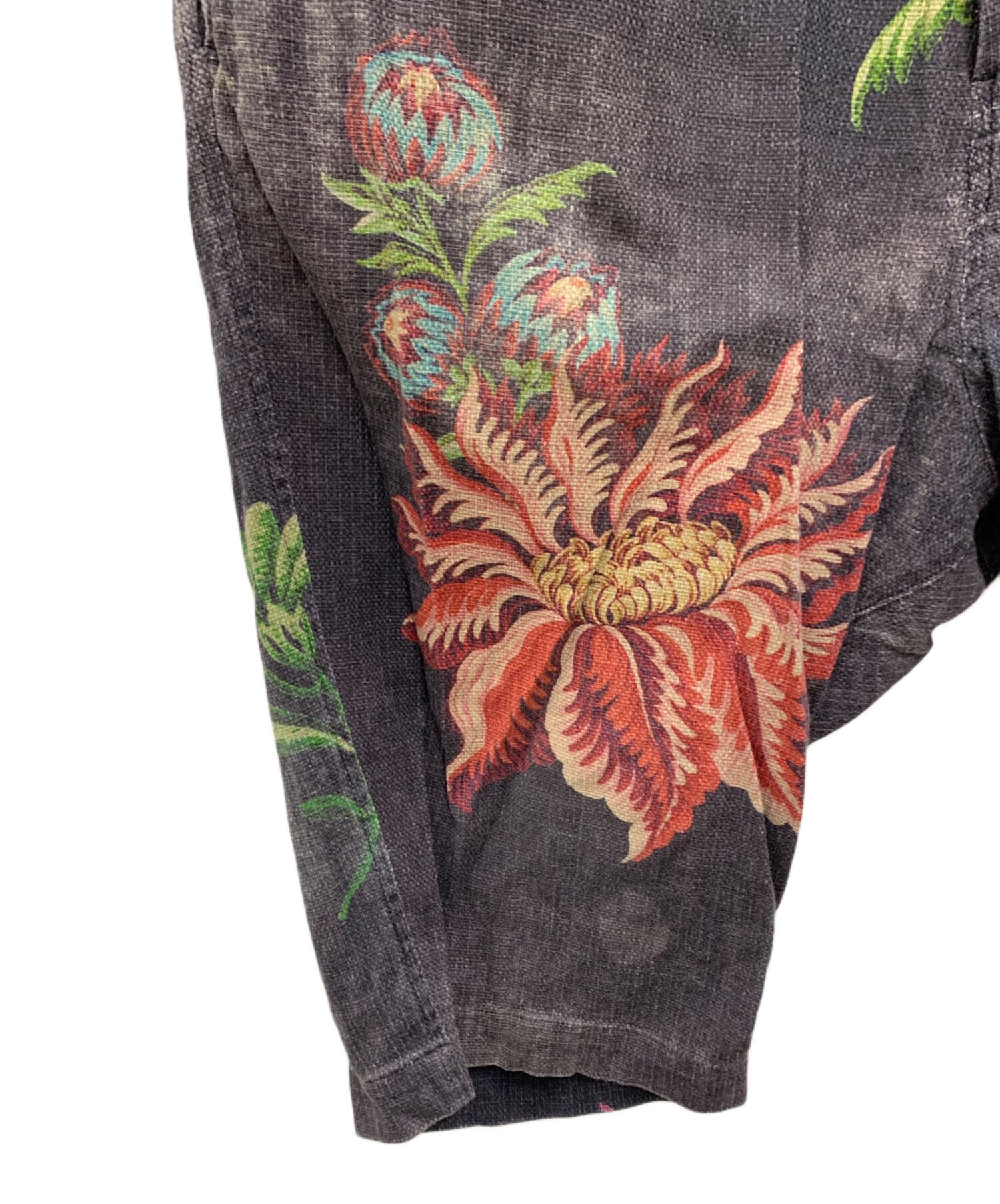 Yohji Yamamoto Yohji Yamamoto pour homme Cotton Linen Floral Wide Shorts Size US 35 - 7 Thumbnail