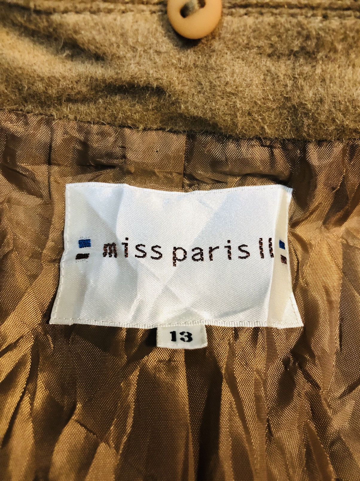 Japanese Brand Miss Paris Wool Long Jacket (30) Size US M / EU 48-50 / 2 - 8 Thumbnail