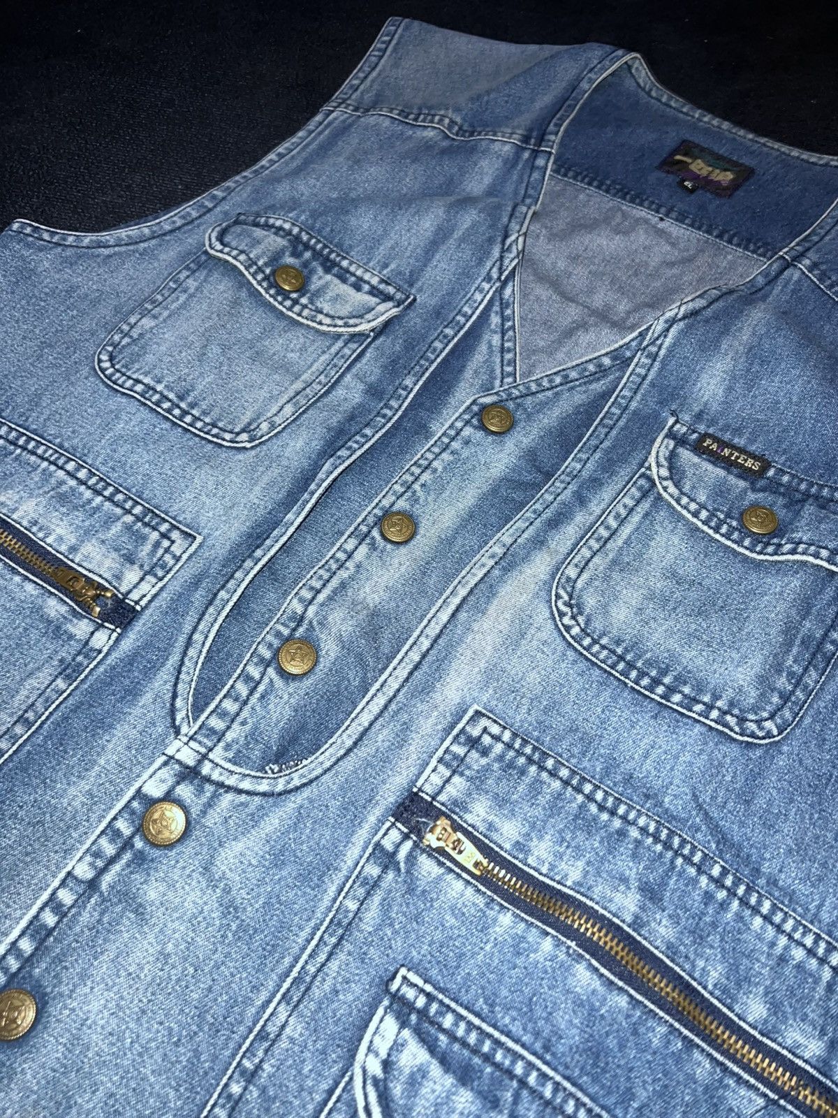 Other Men's Denim Vest With Multiple pockets. Size 38R - 5 Thumbnail