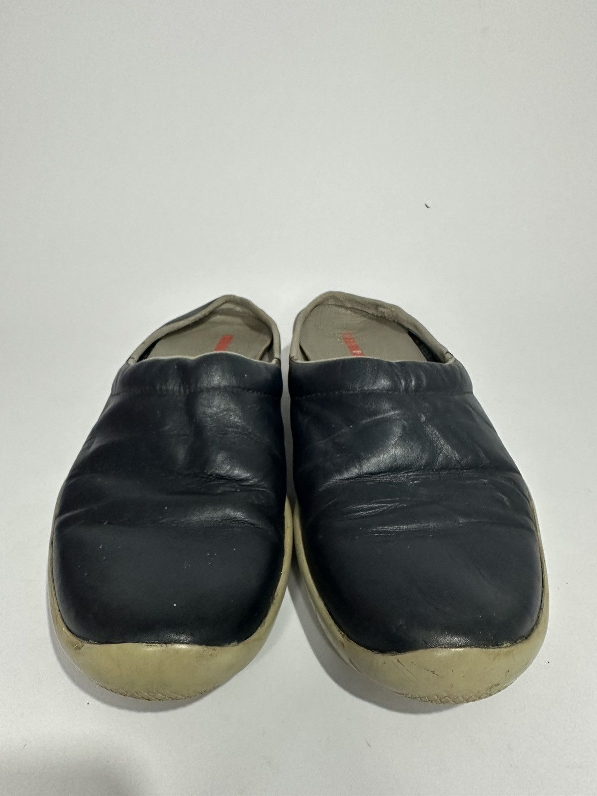 Prada Vintage 2000s Prada Blue Leather Slip-on Mules. Size US 8 / EU 41 - 6 Thumbnail
