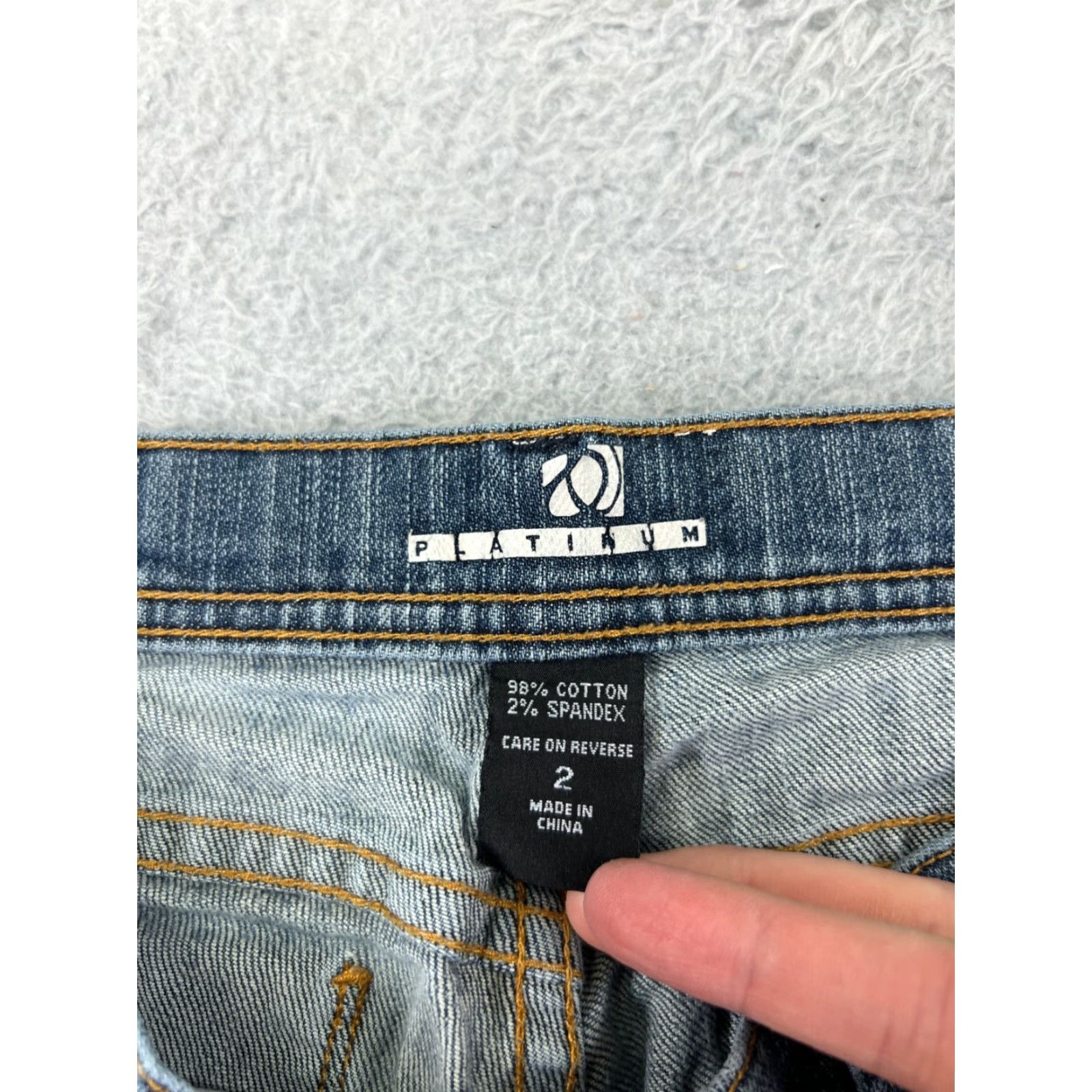Vintage New York & Company Jeans Women 2 Blue Denim Flared Low Rise 5-Pocket Cotton Blend Denim Blue Size 26" / US 2 / IT 38 - 3 Thumbnail