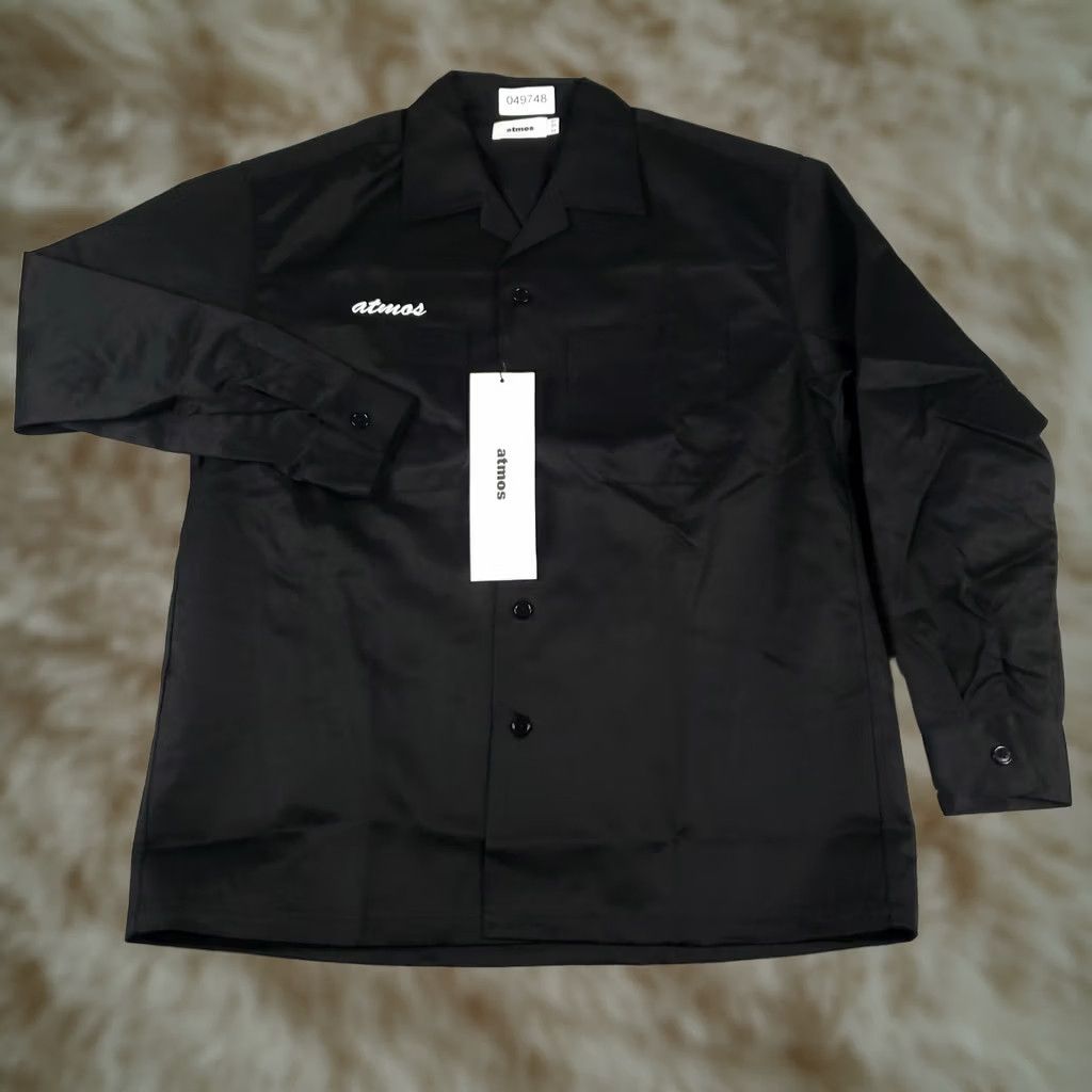 Vintage Atmos Shirt Mens Small Black Button-Up Collared Cotton Atmos Shirt Men Black Button Up Shirt Casual Formal Wearable Size S Size US S / EU 44-46 / 1 - 1 Thumbnail
