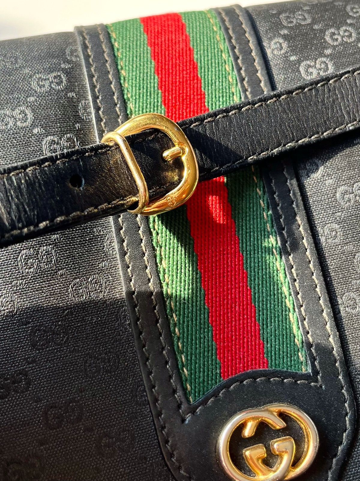 Gucci ★0% TAX★ GUCCI OPHIDIA MONOGRAM WEB SHERRY LINE BAG SUPREME Size ONE SIZE - 5 Thumbnail