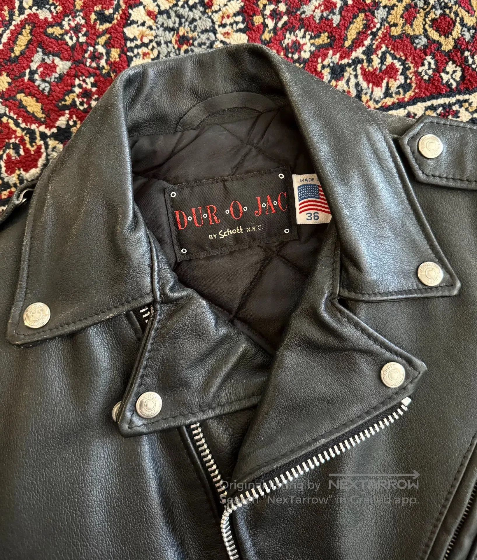 Schott Schott American Vintage Diagonal Zip Leather Jacket. Size US S / EU 44-46 / 1 - 4 Thumbnail