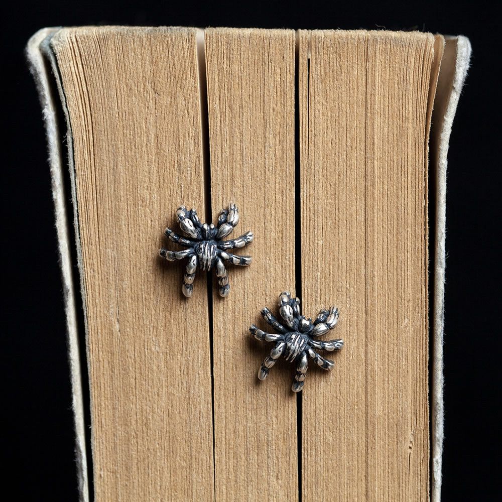Jewelry 925 Silver Spider Modern Earrings One Pairs Chrome Jewelry Size ONE SIZE - 4 Thumbnail