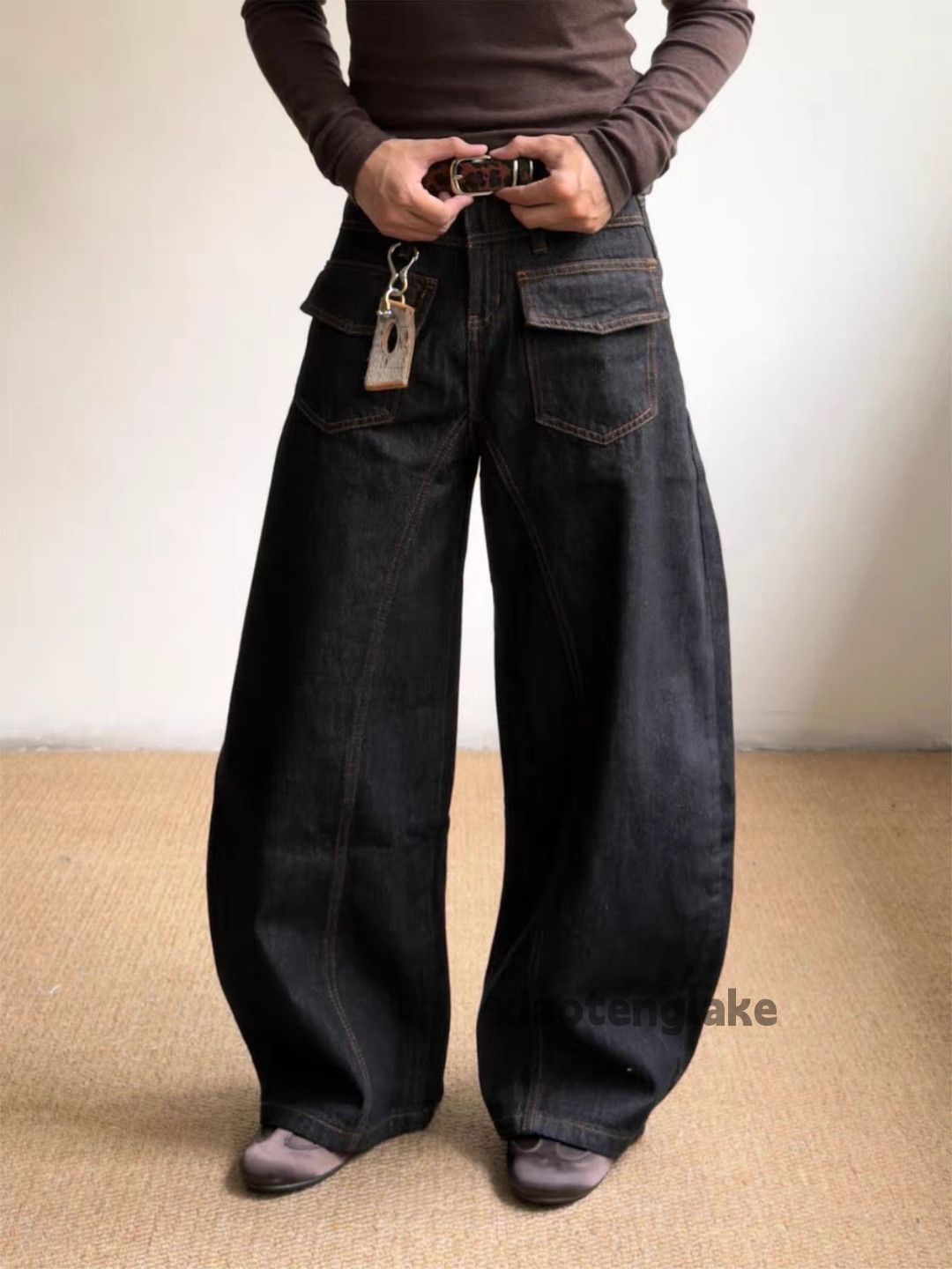 Jean Ltx vintage loose baggy wide Leg flared hiphop jeans Size US 28 / EU 44 - 8 Thumbnail