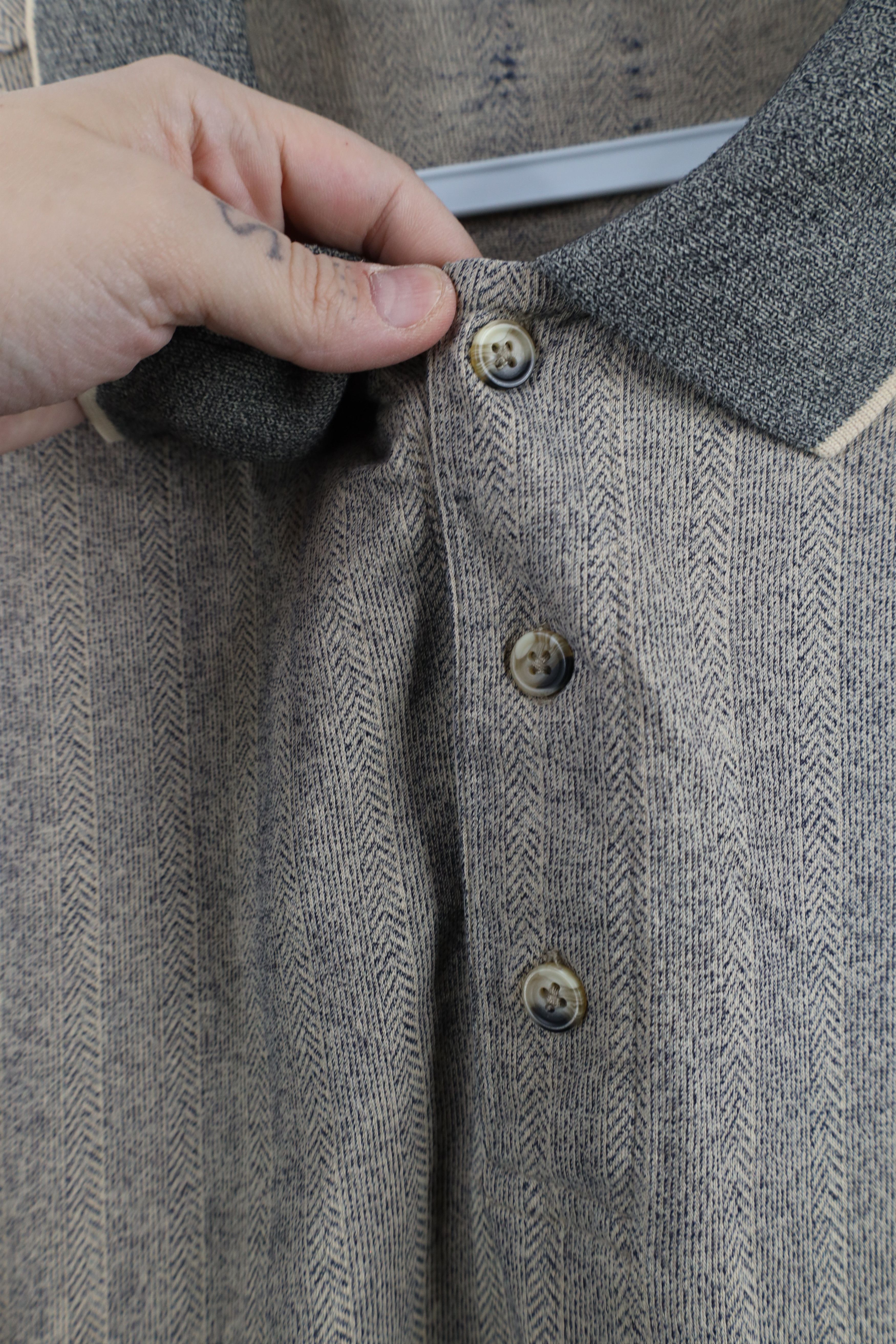 Vintage Vintage 90s Streetwear Herringbone Collared Polo Shirt Size US XL / EU 56 / 4 - 6 Thumbnail