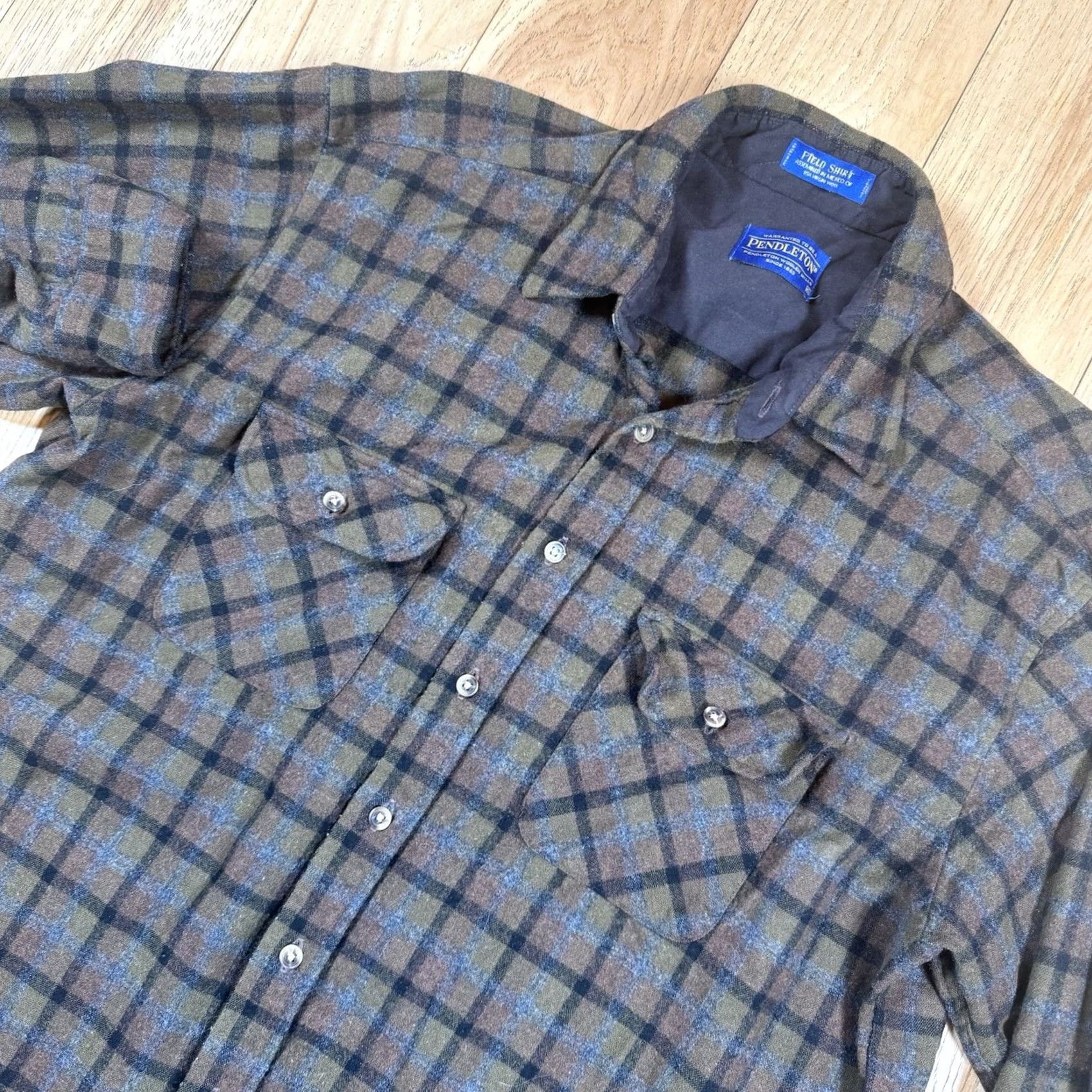 Pendleton VINTAGE Pendleton Field Shirt Western Brown Plaids Mens XL 100% Wool Shirt Long Sleeve Button-Up Men XXL? Size US XL / EU 56 / 4 - 2 Thumbnail