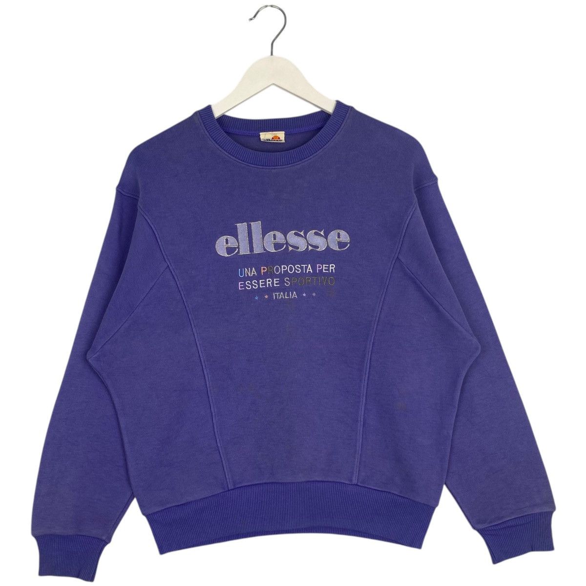Vintage Vintage Ellesse Small Embroidered Sweatshirt Purple Size M Size M / US 6-8 / IT 42-44 - 2 Thumbnail