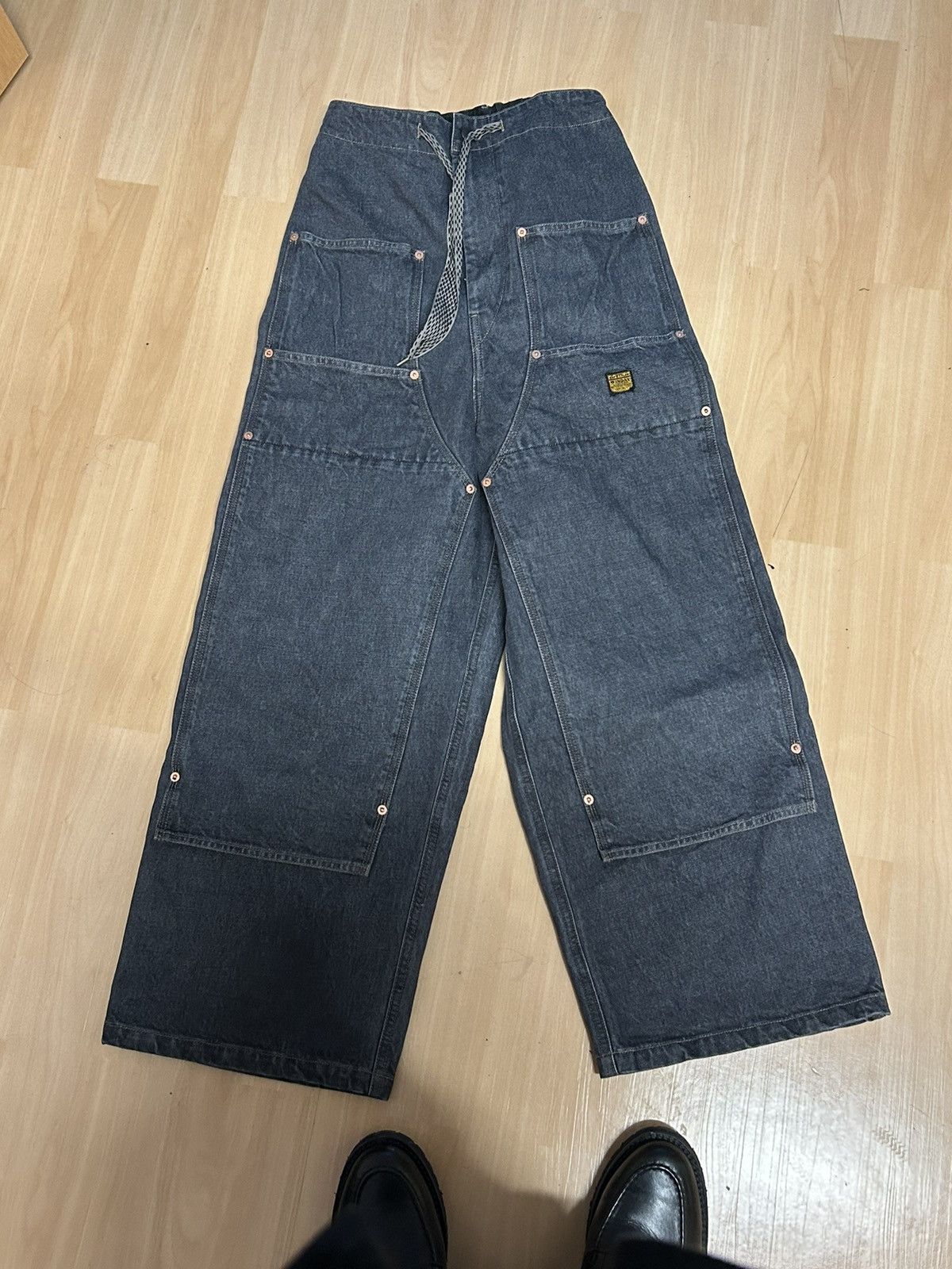 image of Kapital Wide Leg Double Knee in Grey, Men's (Size 30)