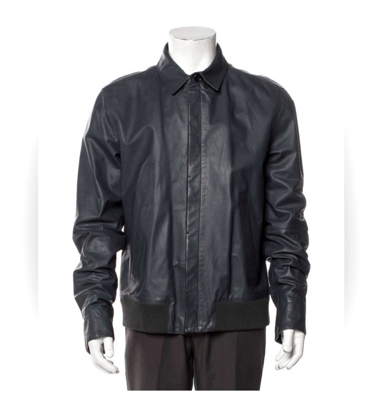 Alexander McQueen Alexander McQueen leather jacket XXL Blue UNI​​​ Vintage Lux Size XXL / US 16-18 / IT 52-54 - 5 Thumbnail