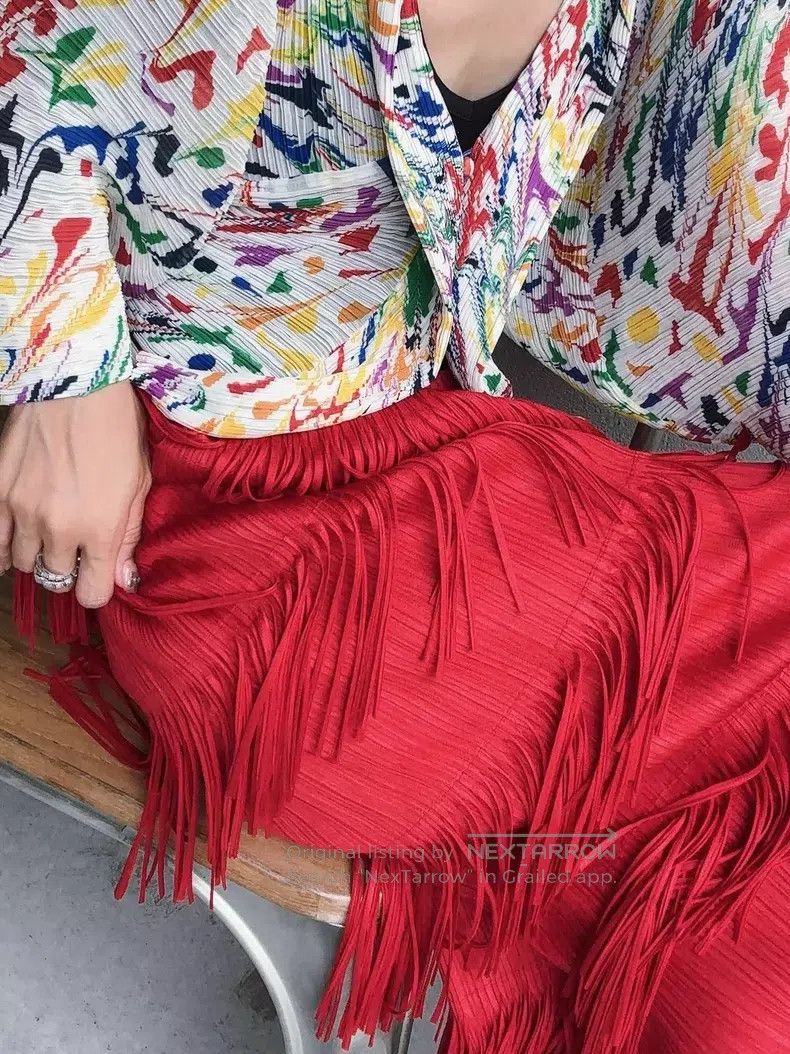 Issey Miyake Issey Miyake Red tassel vest Size L / US 10 / IT 46 - 7 Thumbnail