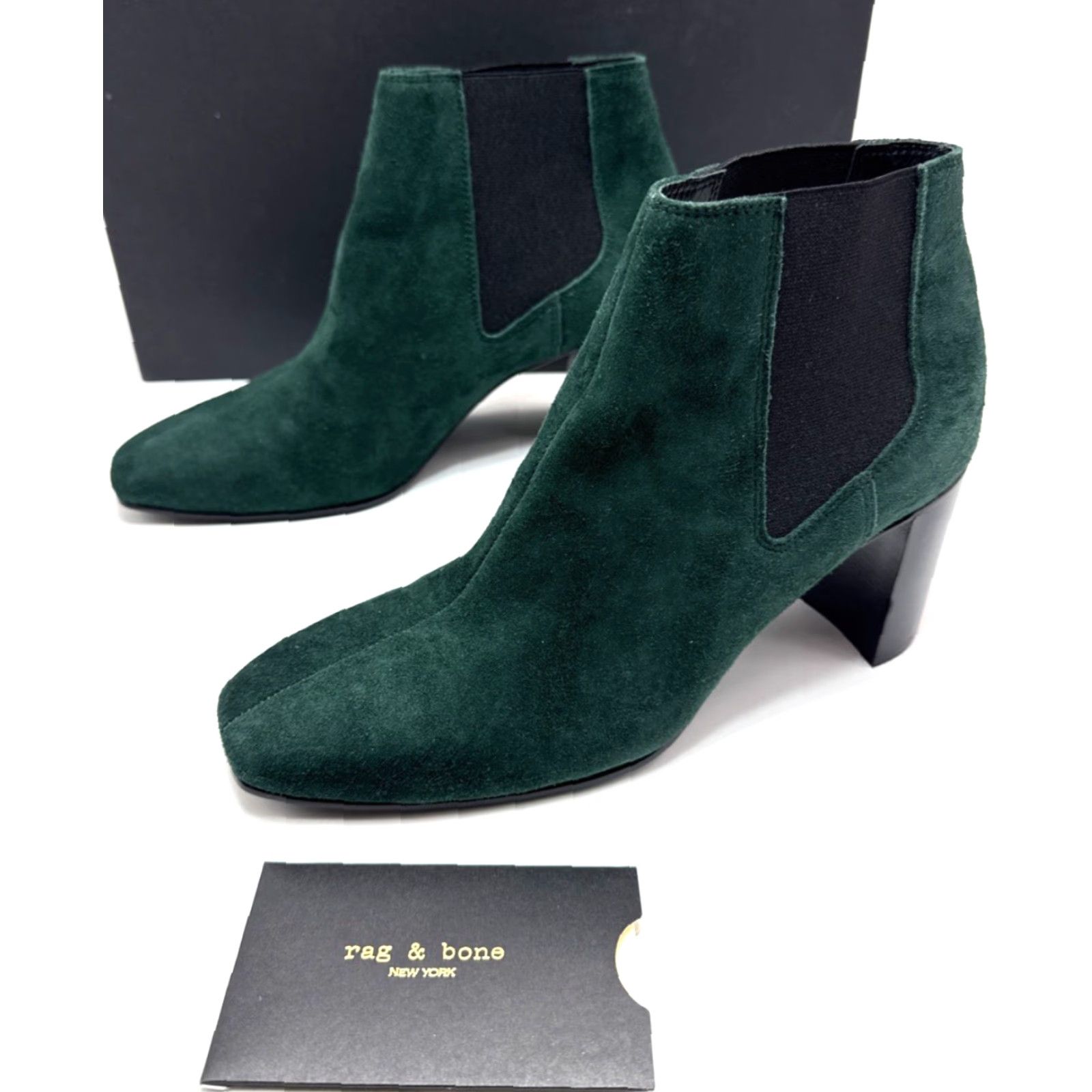 Rag & Bone Rag & Bone Aslen Boot Forest Green Suede Womens US 6.5 EU 36.5 Bootie Block Heel Leather Lining Ankle Slip-On Casual Vintage No Size US 7 / IT 37 - 2 Thumbnail
