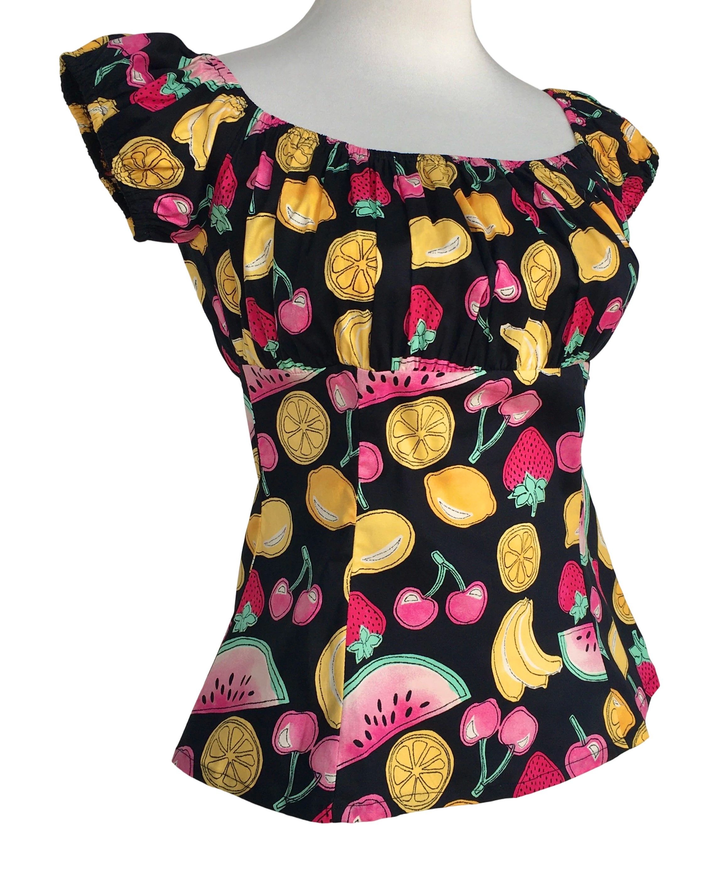 Other Women tops fruits print off shoulder slim fit blouse Size L / US 10 / IT 46 - 2 Thumbnail