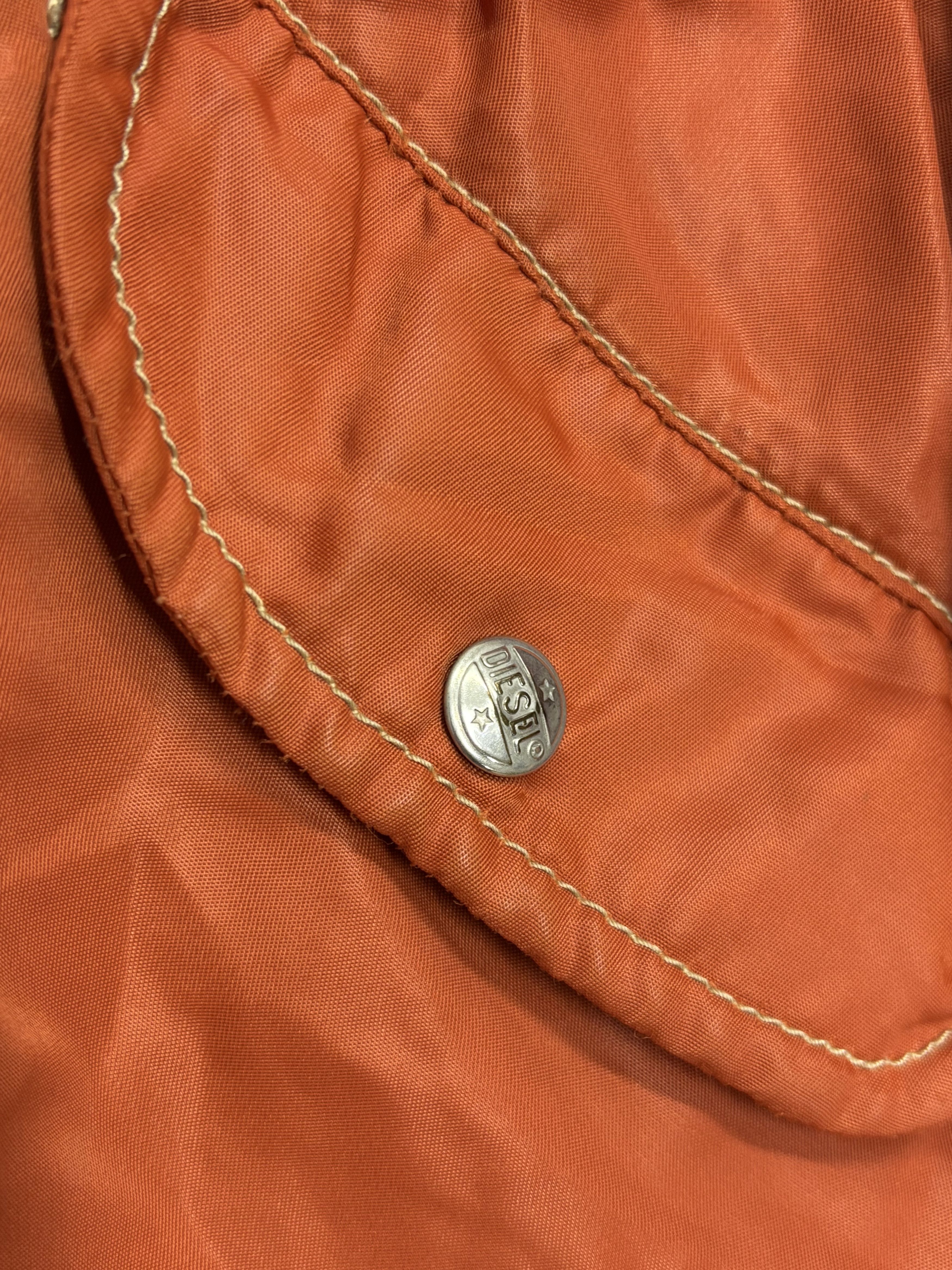 Diesel Diesel 80s Vintage Rare Orange Nylon Bomber Jacket Size US L / EU 52-54 / 3 - 9 Thumbnail