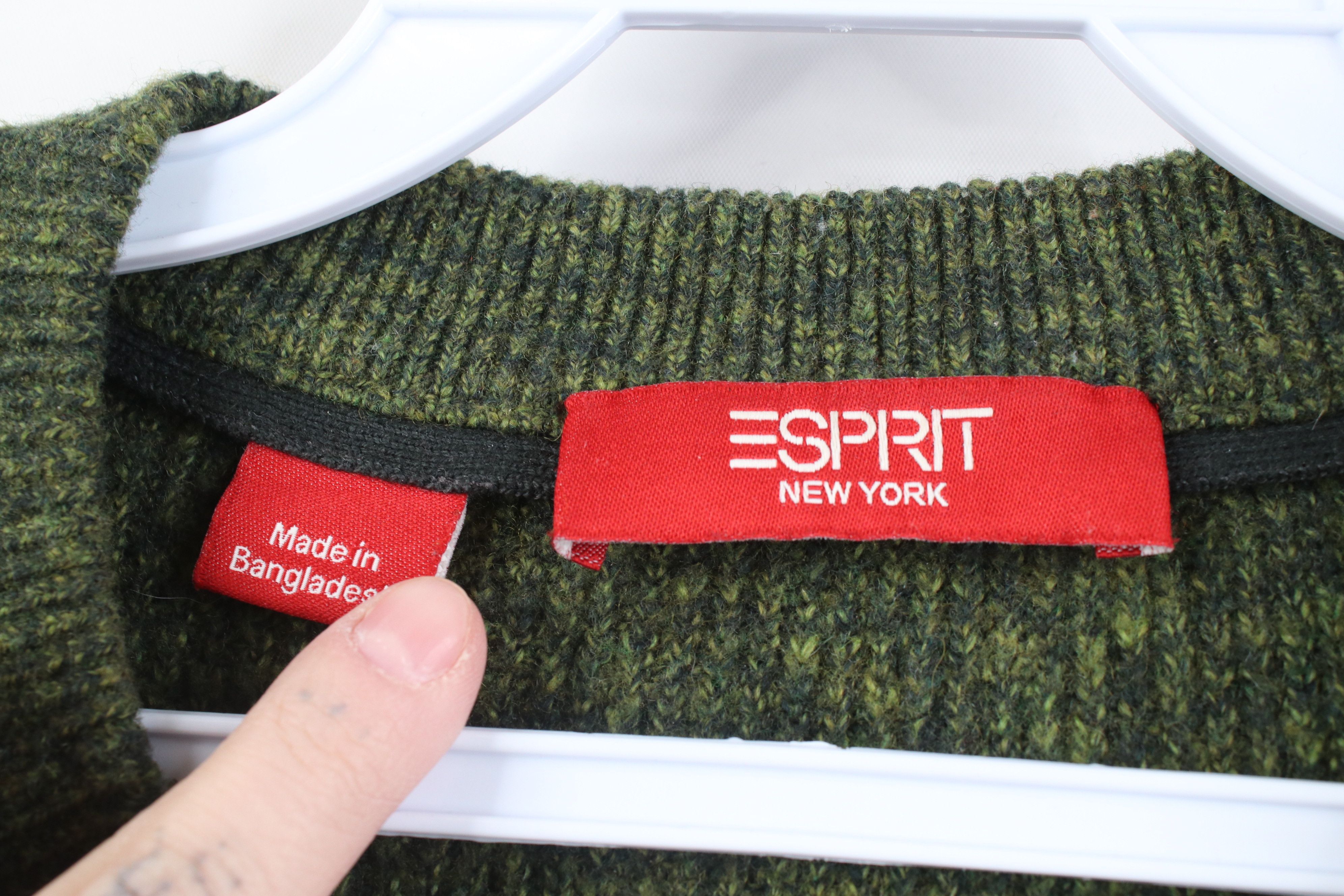 Esprit Vintage Y2K Esprit Blend Ribbed Cable Knit Sweater Green Size US XL / EU 56 / 4 - 4 Thumbnail
