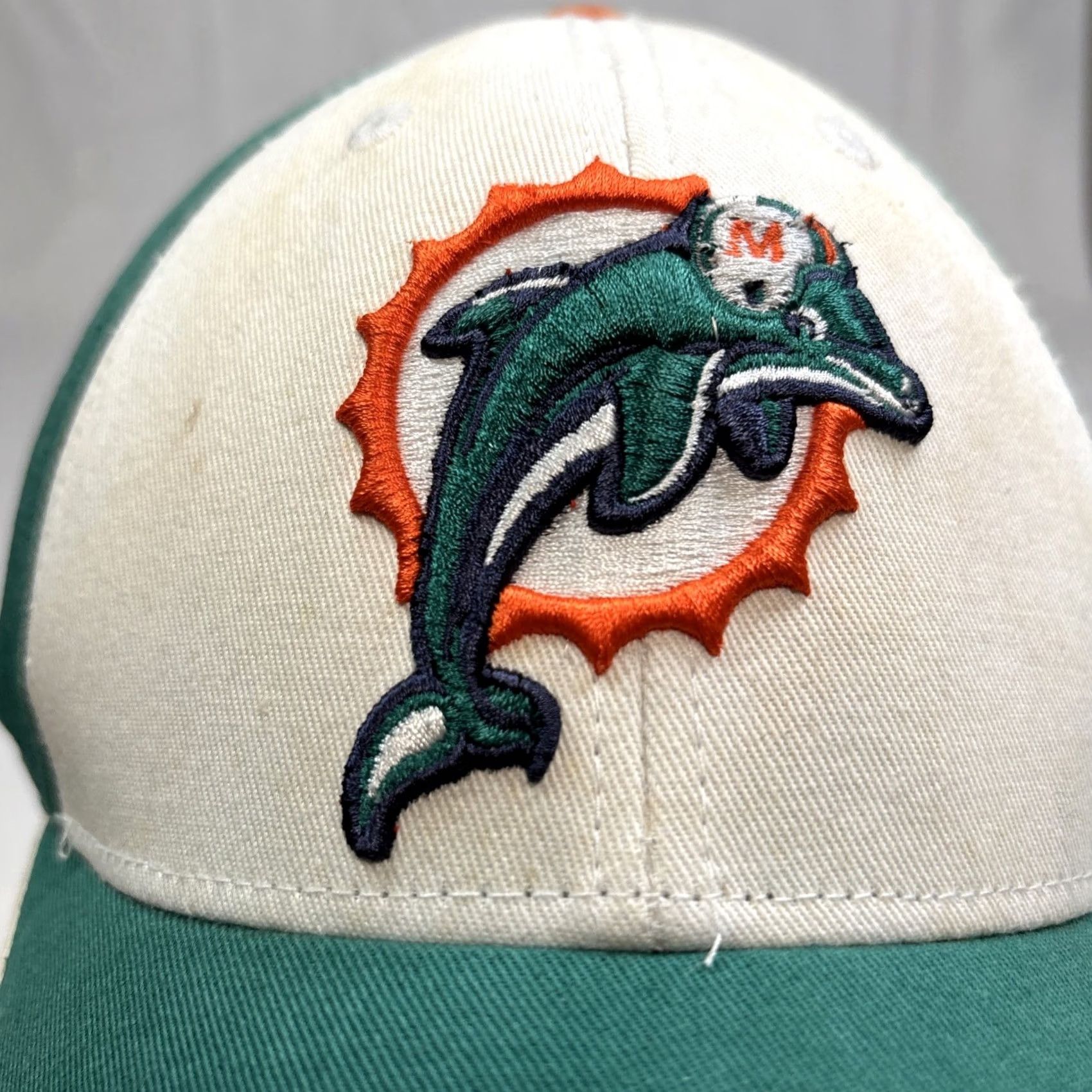 NFL VINTAGE Miami Dolphins Hat Cap Strapback Teal Green White Team NFL Football Mens Midsize Strapback Size ONE SIZE - 3 Thumbnail