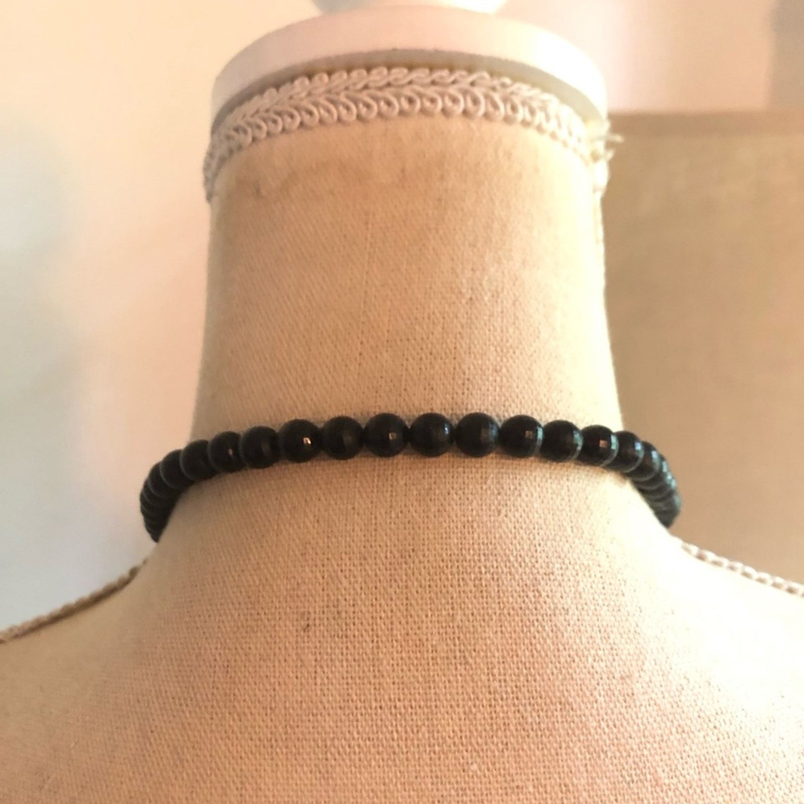 Vintage Vintage black faceted plastic bead necklace Size ONE SIZE - 5 Thumbnail