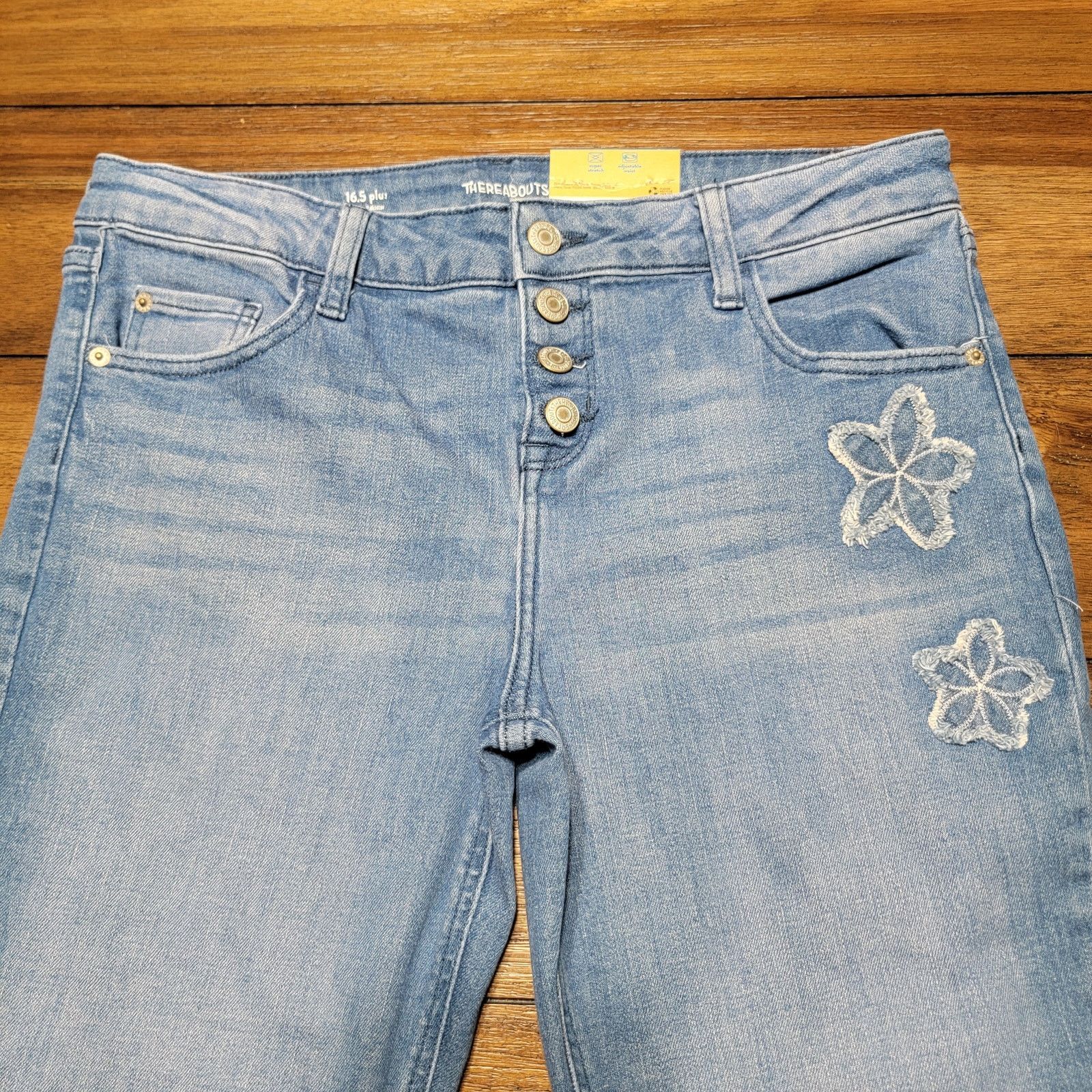 Other Thereabouts Mid Rise Flare Button Fly Jeans - 16.5 Plus NWT Size 34" / US 12 / IT 48 - 2 Thumbnail