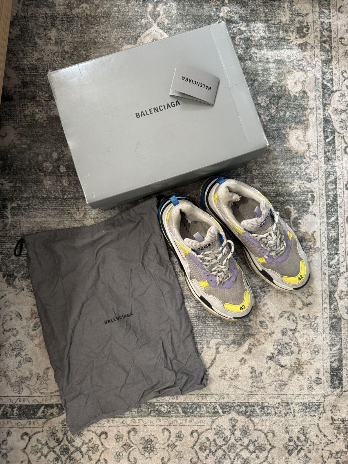 Balenciaga Balenciaga Triple S Purple Blue Yellow Size US 8 / EU 41 - 2 Thumbnail