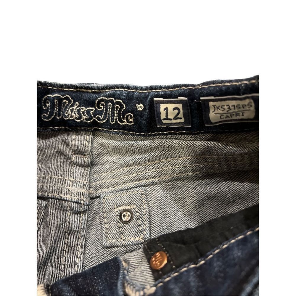 Miss Sixty MISS ME Rhinestones embroidered capri jeans Size 27" / US 4 / IT 40 - 11 Thumbnail