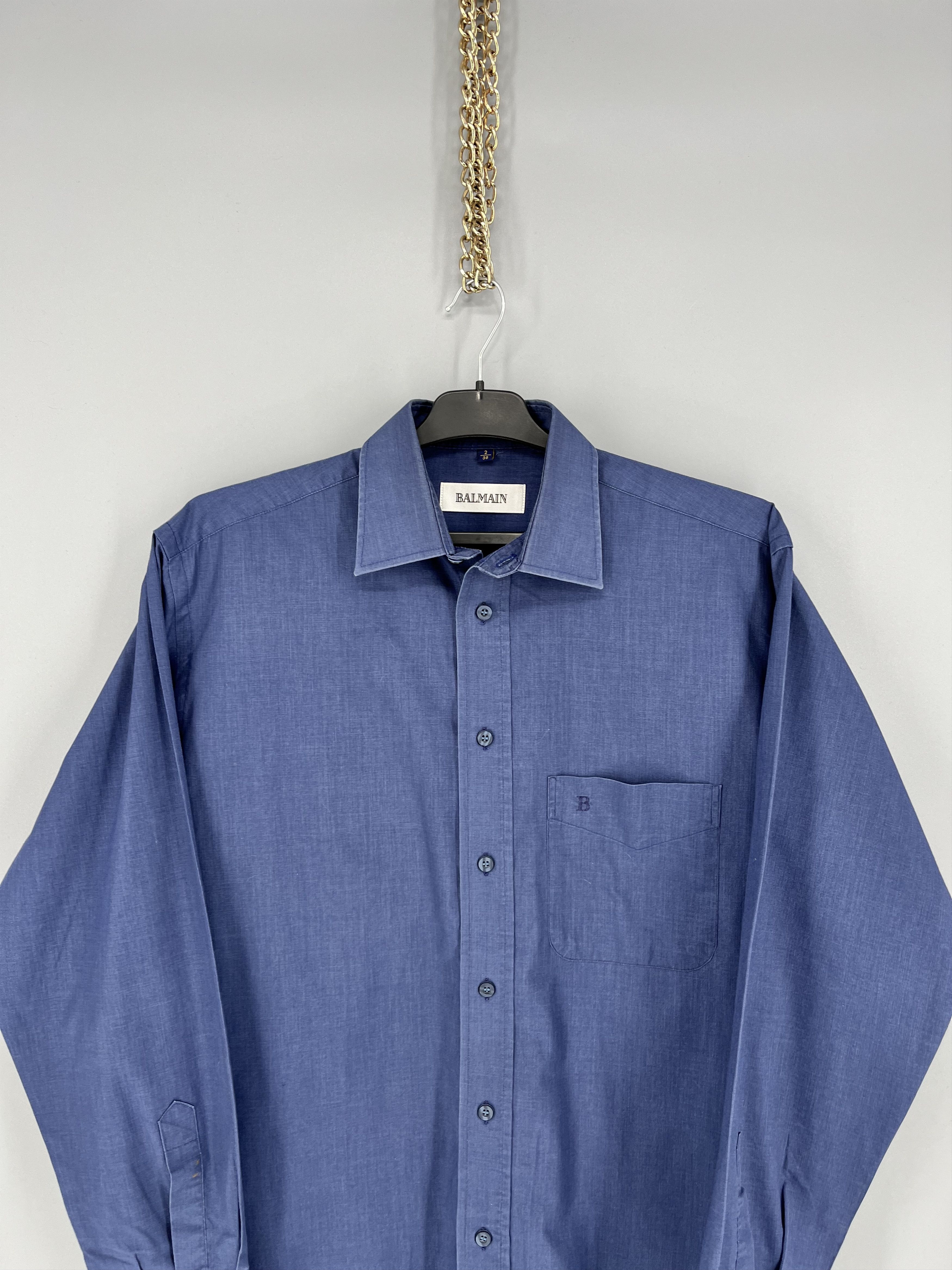 Balmain Vintage 90s Balmain Homme Retro Shirt Button Italy Size US S / EU 44-46 / 1 - 6 Thumbnail