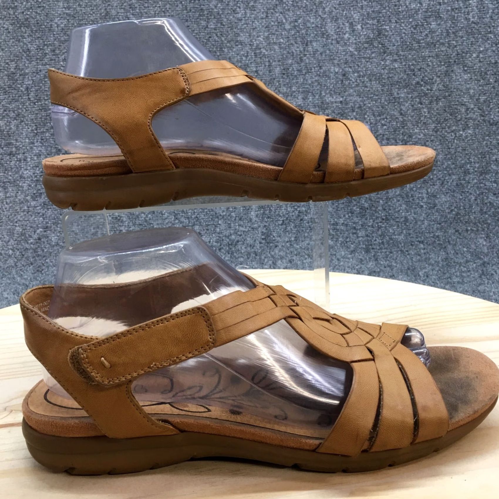 Vintage Baretraps Sandals Womens 9.5 M Keely Woven Straps Brown Faux Leather Hook&Loop Sandal Womens Mens Womens Size US 10 / IT 40 - 2 Thumbnail