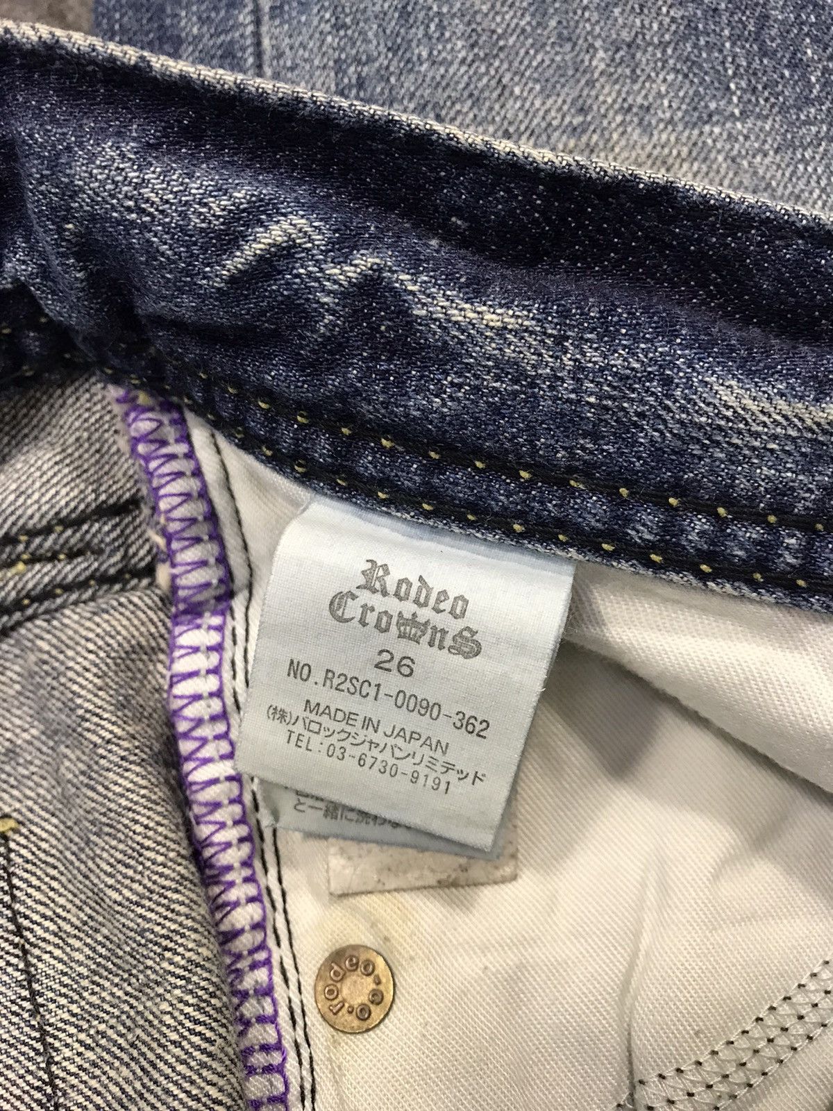 Japanese Brand Rodeo Crown Distressed Indigo Denim Jeans Pants Slim Cut Size US 28 / EU 44 - 7 Thumbnail