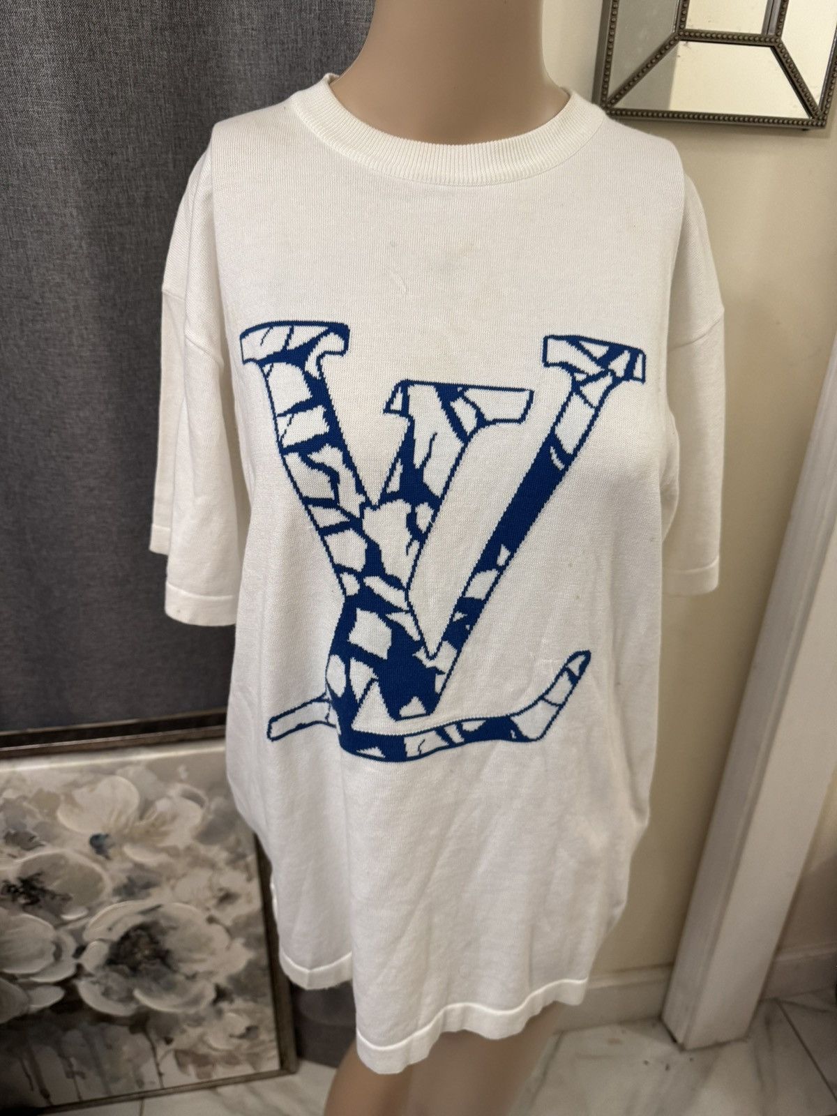 Louis Vuitton Louis Vuitton Short-sleeved Cotton Crewneck - Blanc Lait Size US XS / EU 42 / 0 - 1 Thumbnail