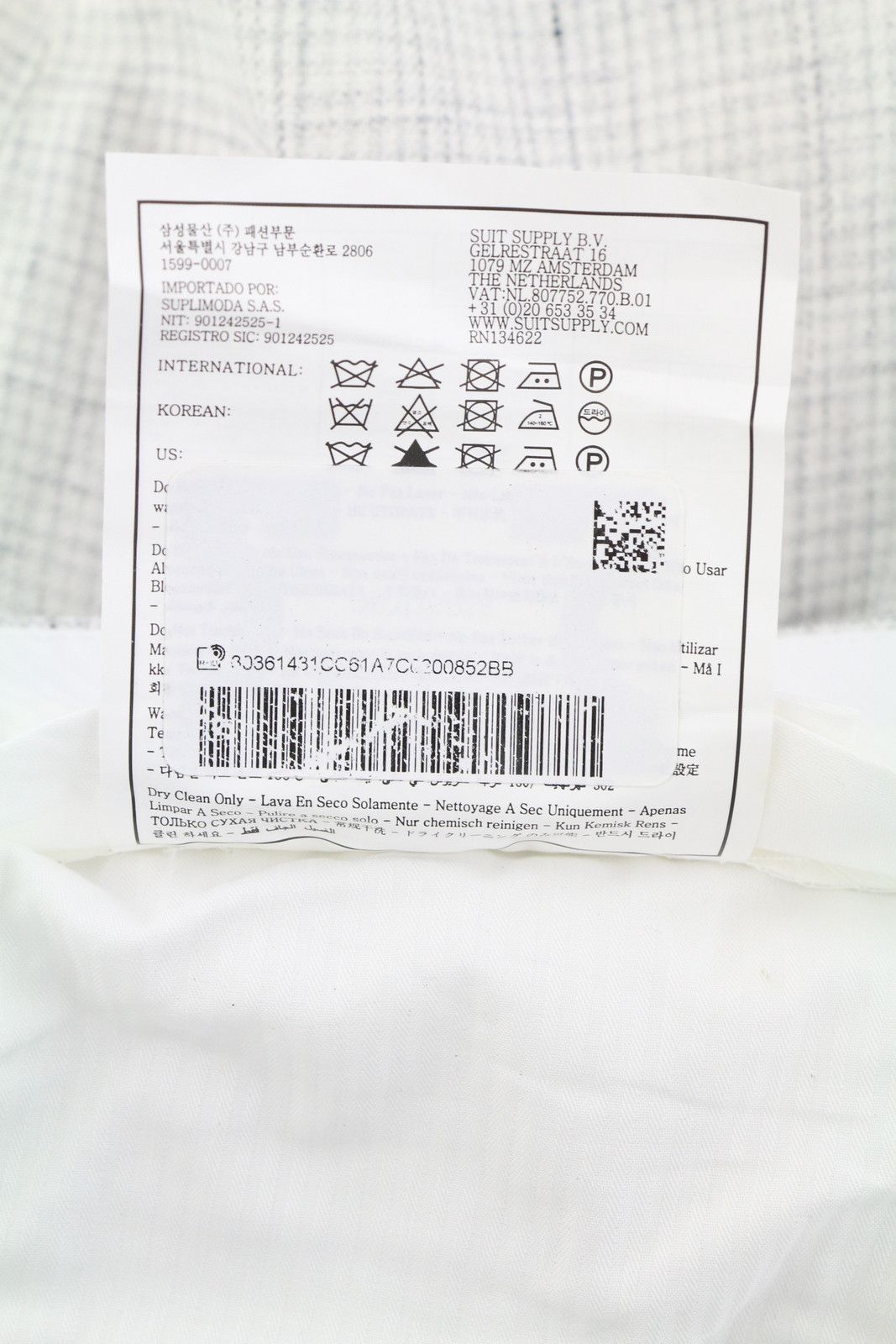 Suitsupply SOHO UK26R Light Grey Linen Patterned Trousers 86747 Size US 26 / EU 42 - 8 Thumbnail