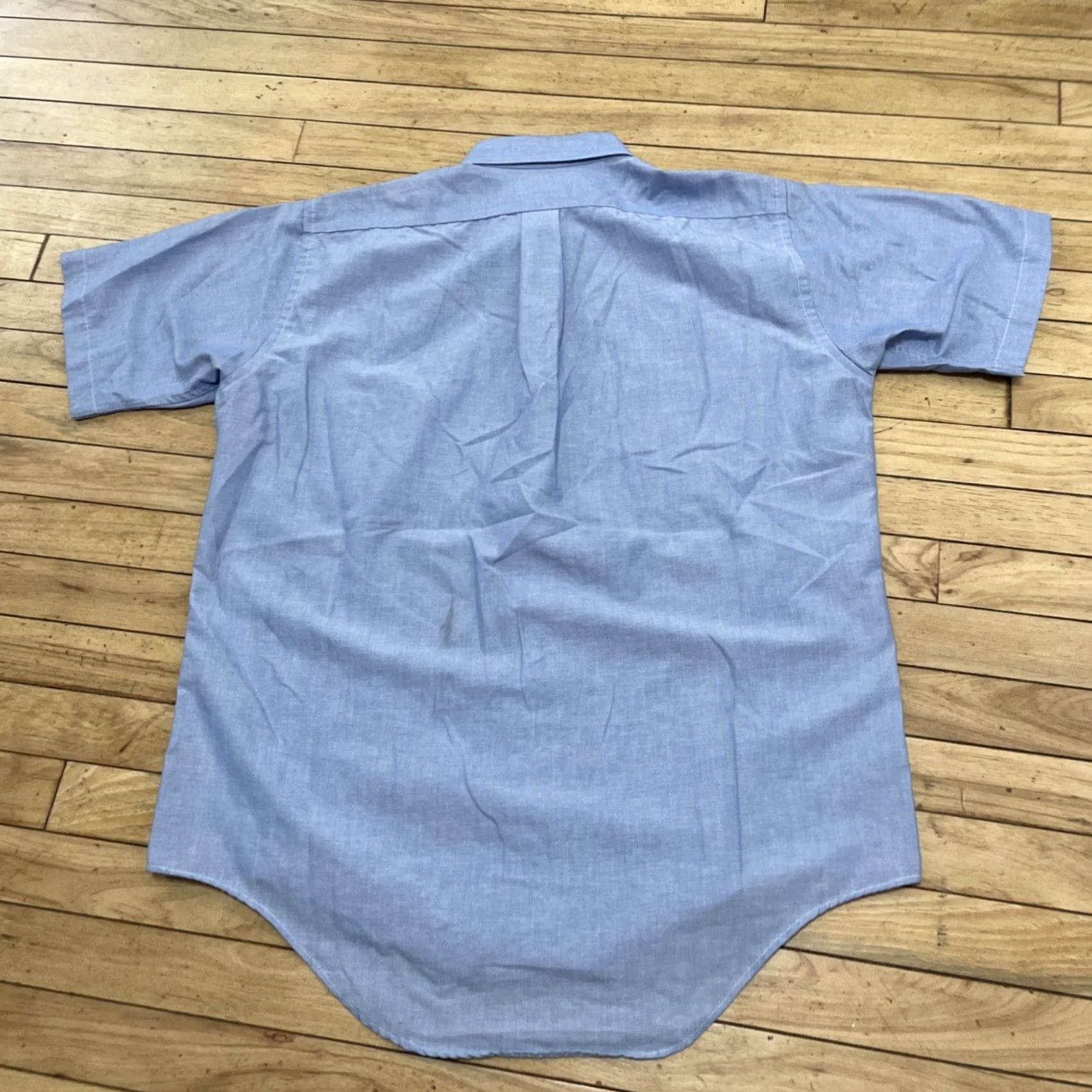 Arrow VINTAGE Arrow Dover Shirt Men 16 Tall Blue Button-Down Short Sleeve USA Made Striped 90s Oxford Casual Size US L / EU 52-54 / 3 - 2 Thumbnail
